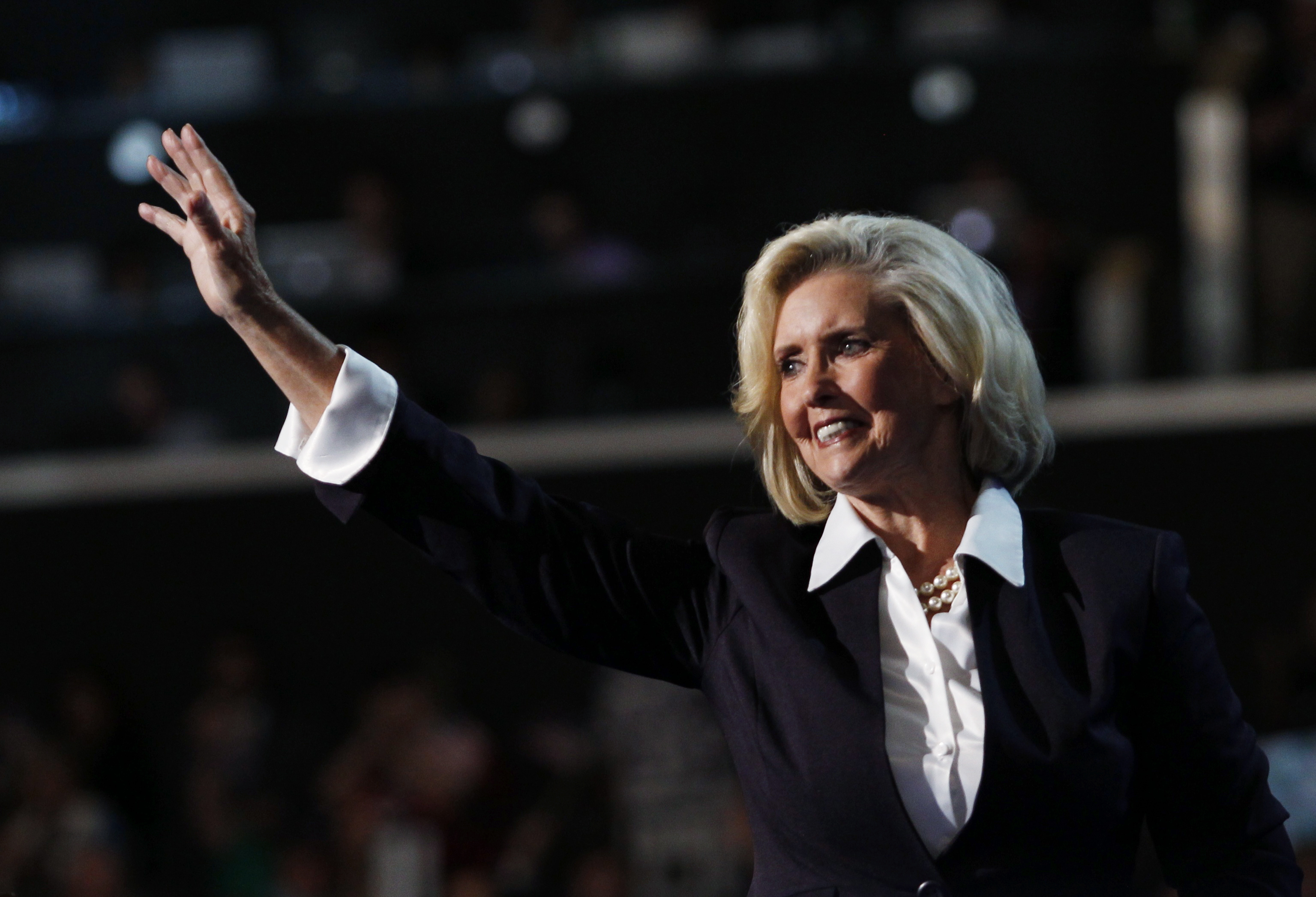 Women's rights leader Lilly Ledbetter, namesake of the Lilly Ledbetter Fair Pay Act, addresses the first session of the Democratic National Convention in Charlotte, N.C., on Sept. 4, 2012.