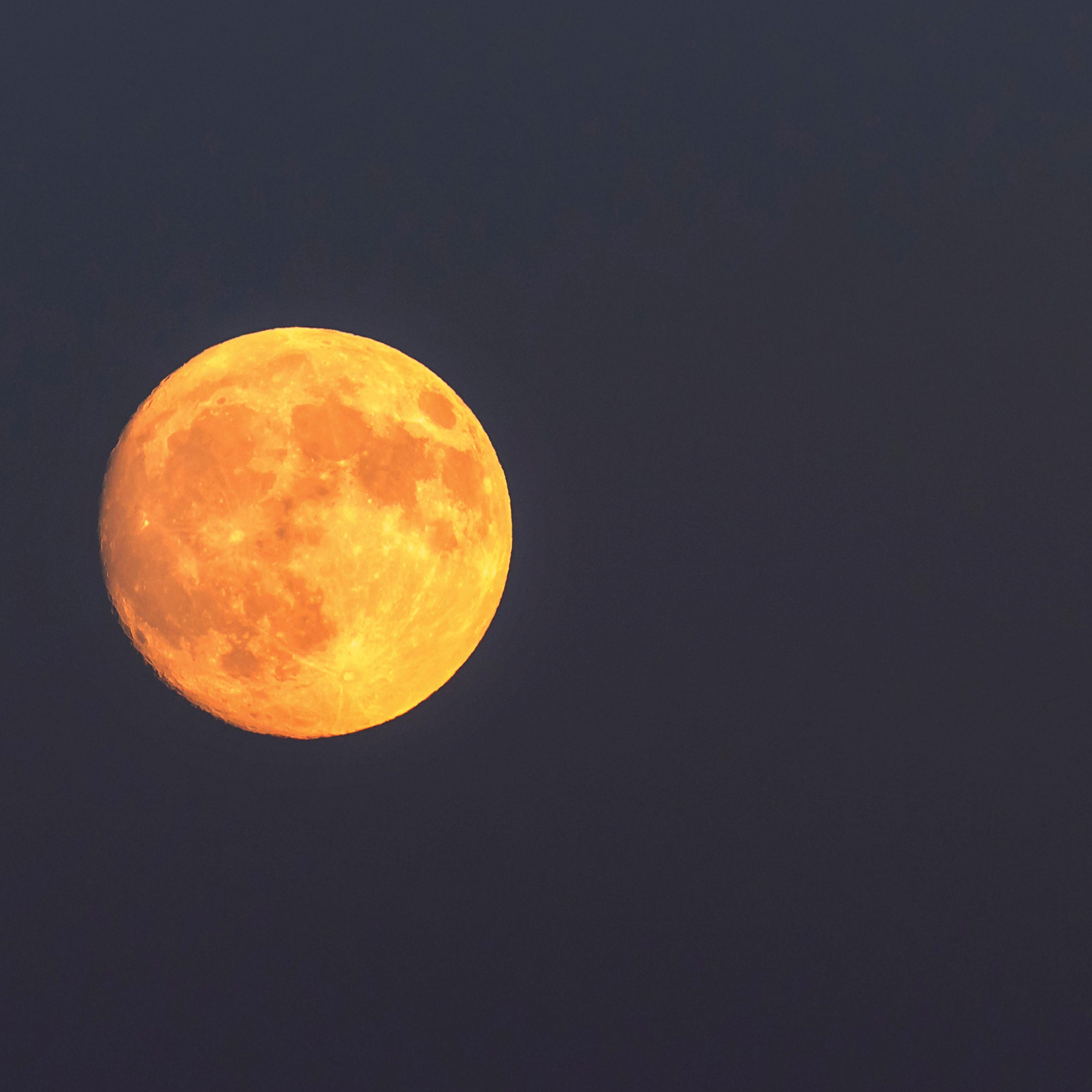Full redish beautiful full moon. As Autumn season advances