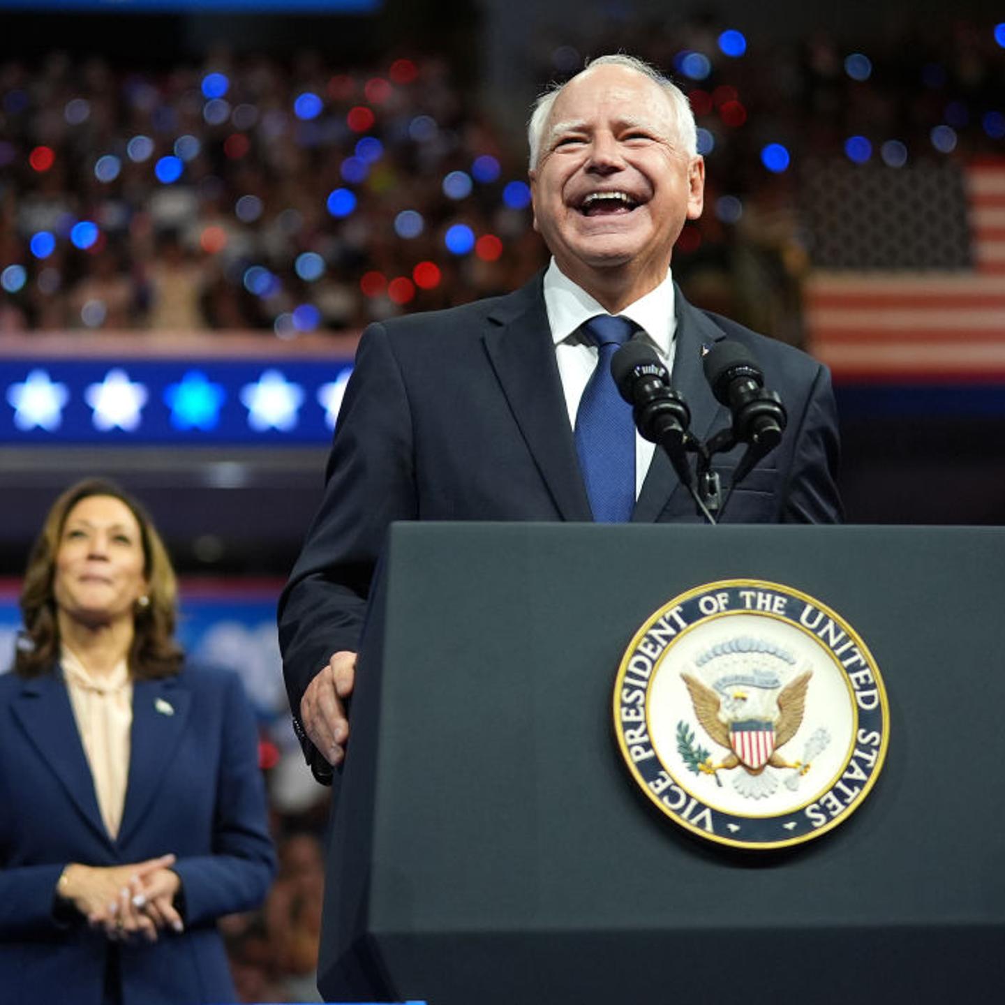 Kamala Harris And Running Mate Tim Walz Make First Appearance Together In Philadelphia