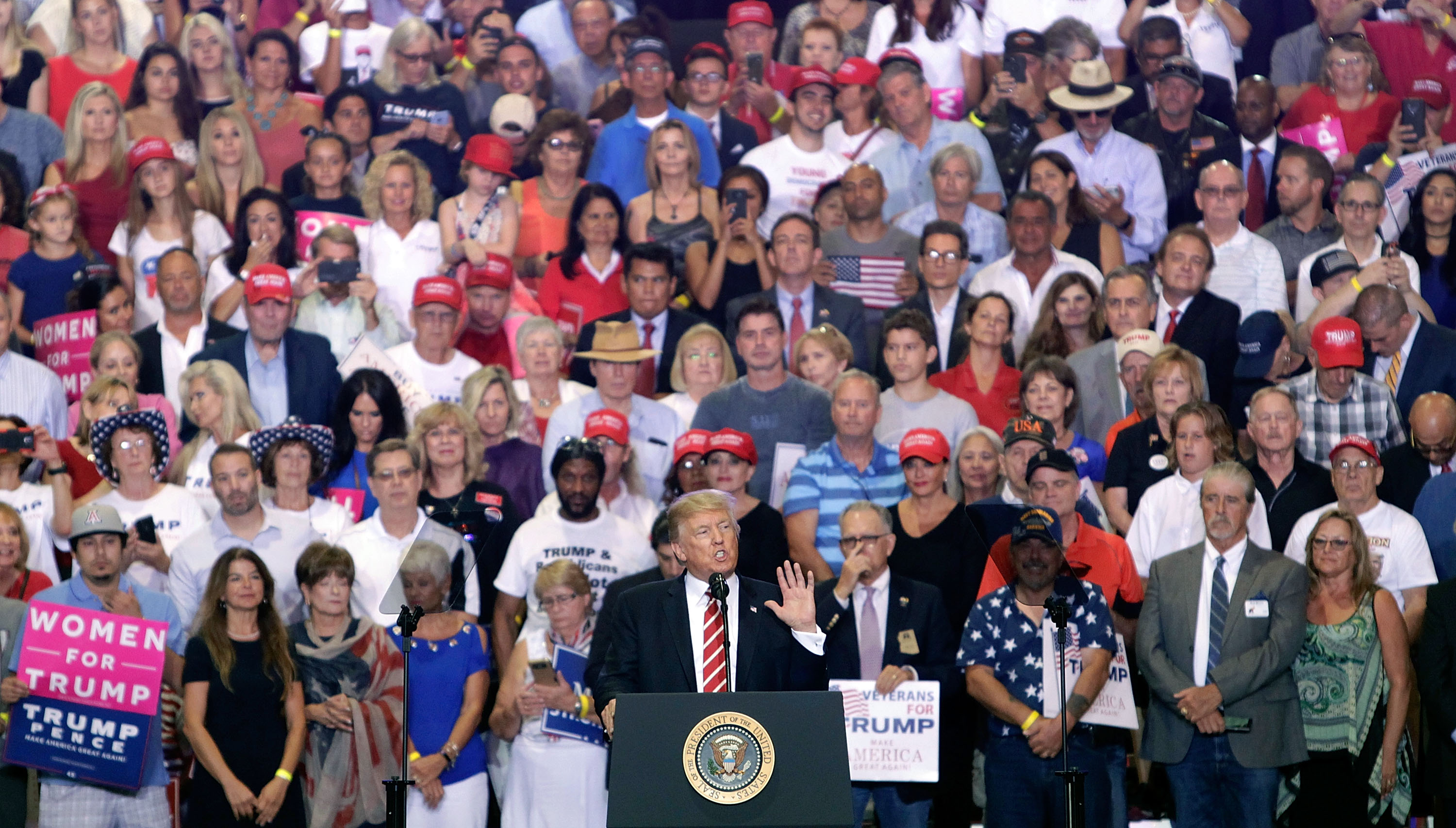President Trump Holds Rally In Phoenix, Arizona
