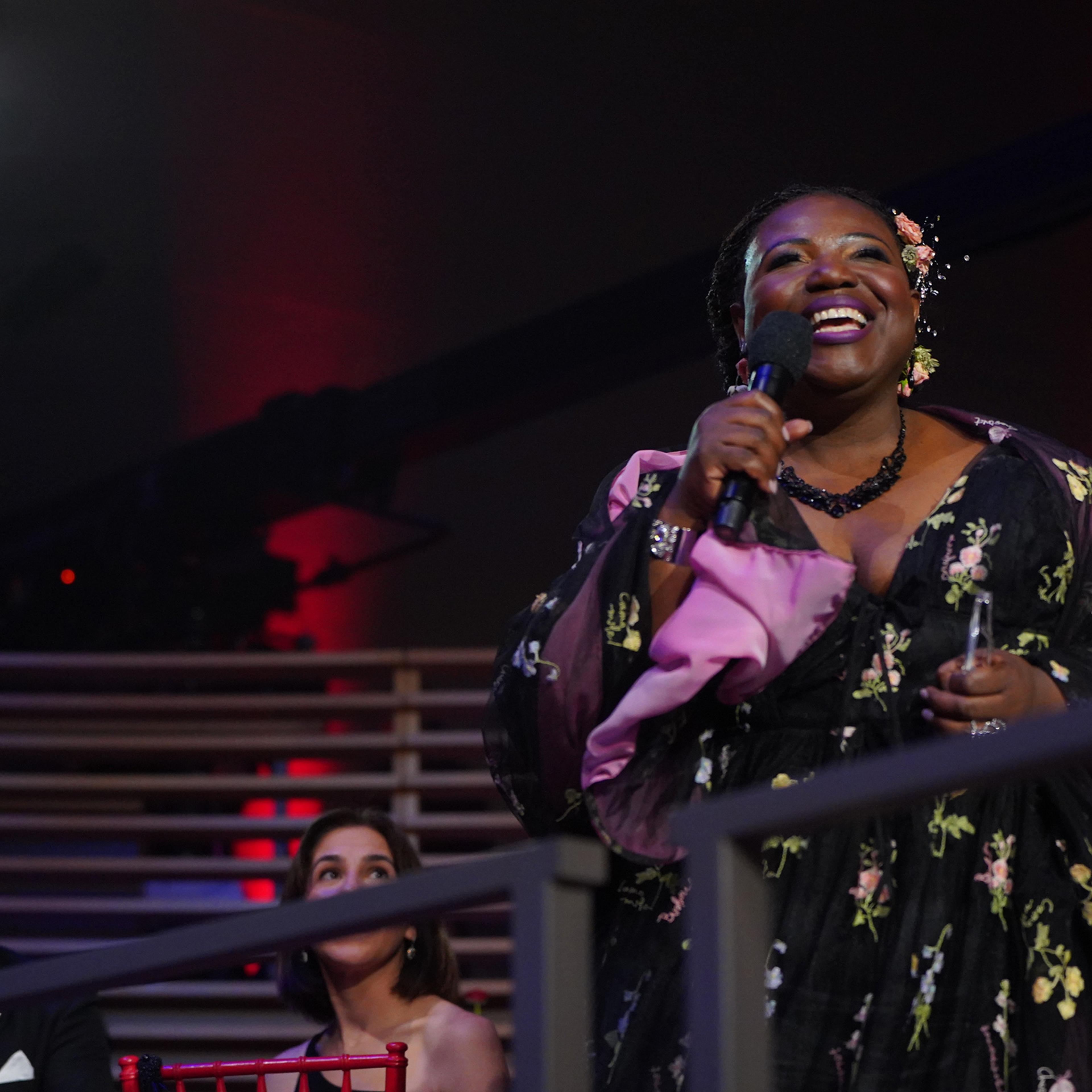 Tracie D. Hall speaks onstage at 2023 TIME100 Gala