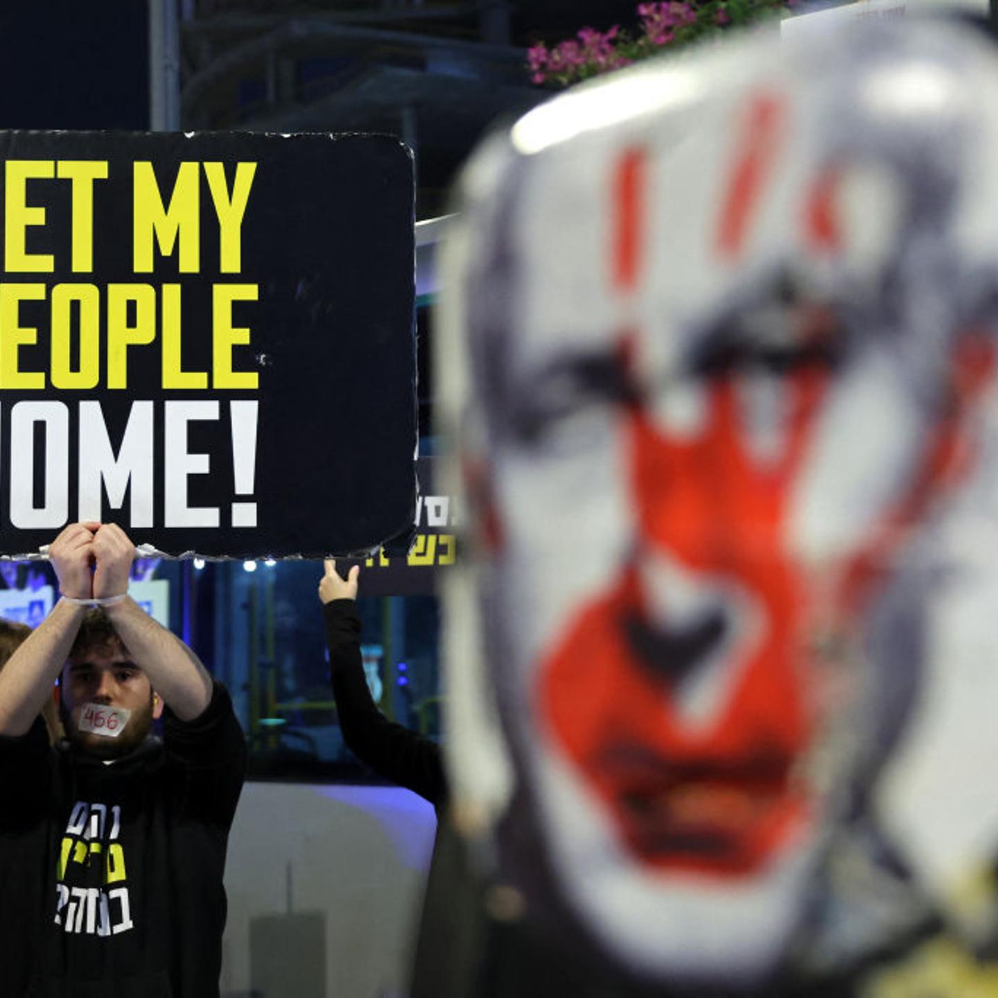 ISRAEL-PALESTINIAN-CONFLICT-HOSTAGES-PROTEST