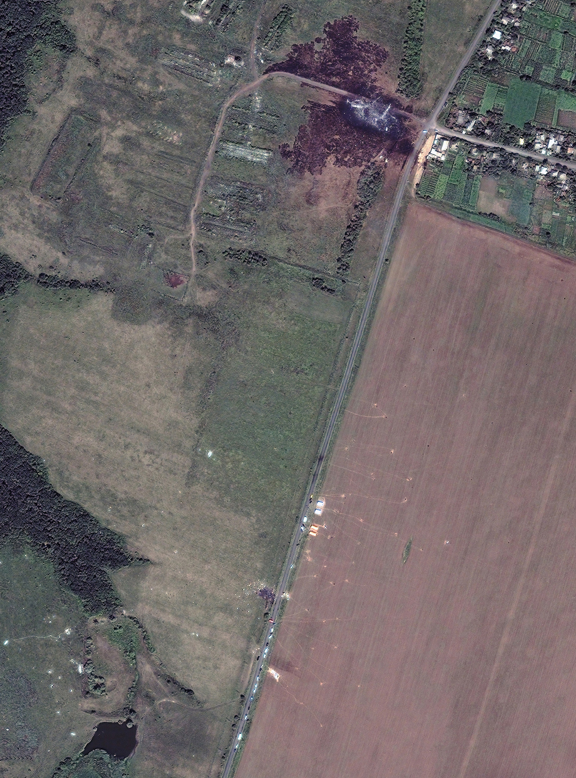 Malaysia Airlines flight 17 crash site in Ukraine, July 20, 2014.