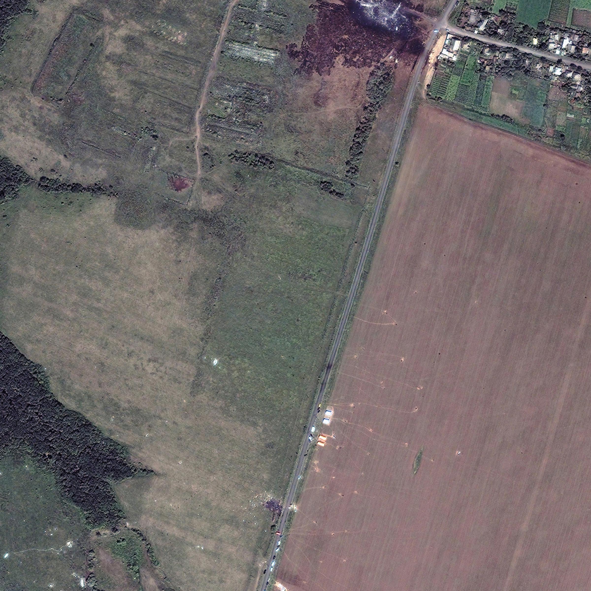 Malaysia Airlines flight 17 crash site in Ukraine, July 20, 2014.
