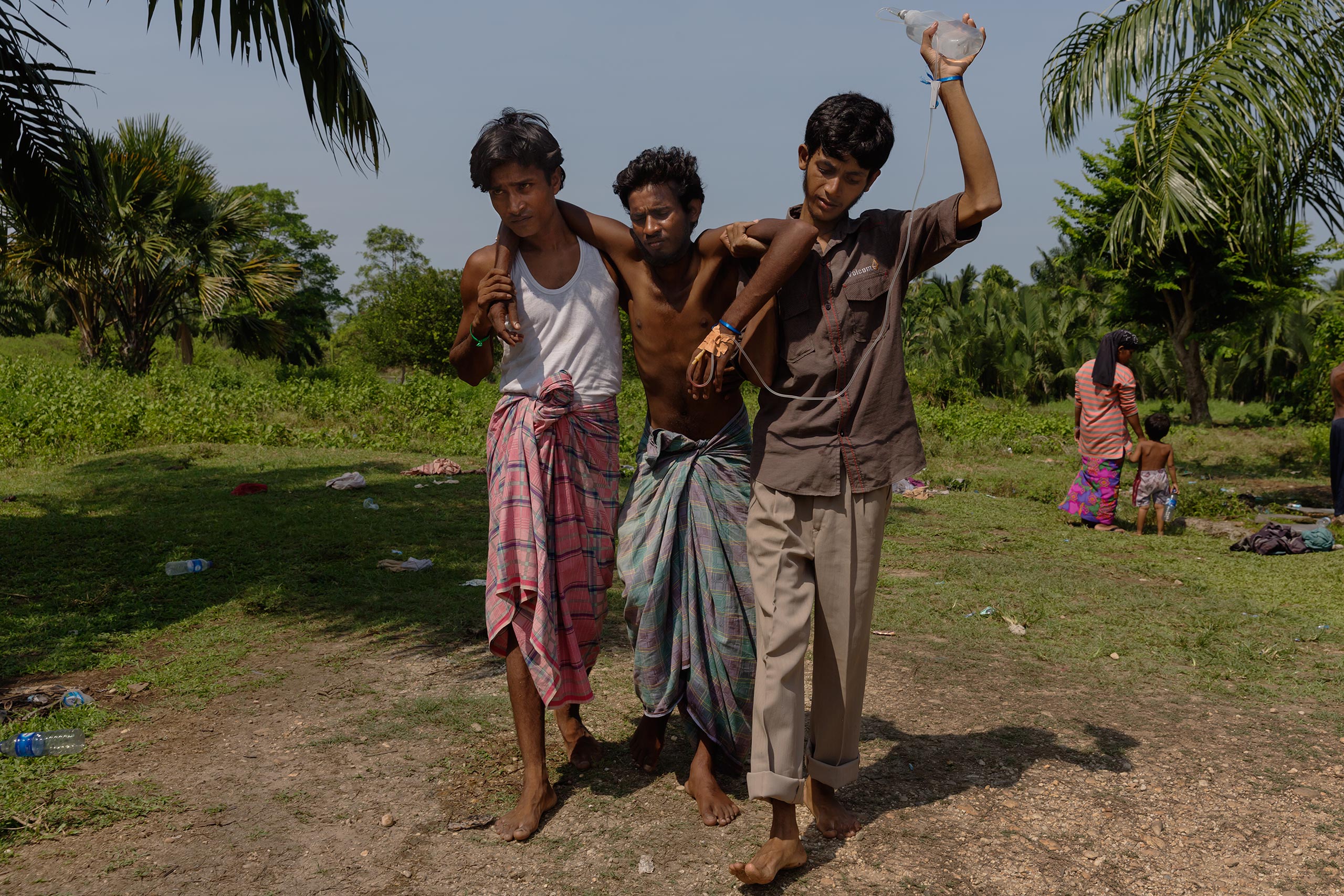 Rohingya and Bangladeshi refugees aboard boats that have been at sea for months off the coast of SE Asia. Landed in port pif Langsa in Aceh, Indonesia, where they were given shelter, food and medical care by Indonesian and international NGO's. The Rohing