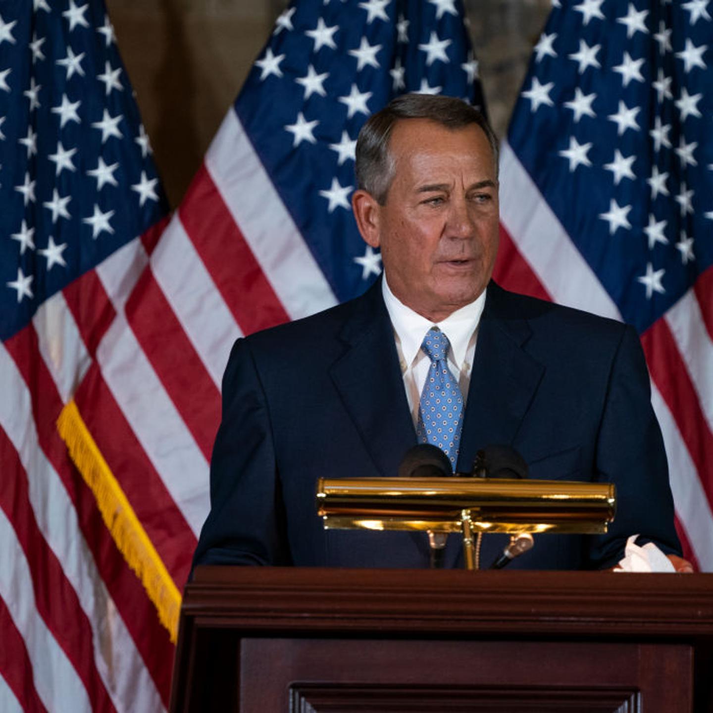Former House Speaker John Boehner speaks at a ceremony to unveil a portrait in his honor at the U.S. Capitol on November 19, 2019 in Washington, DC.