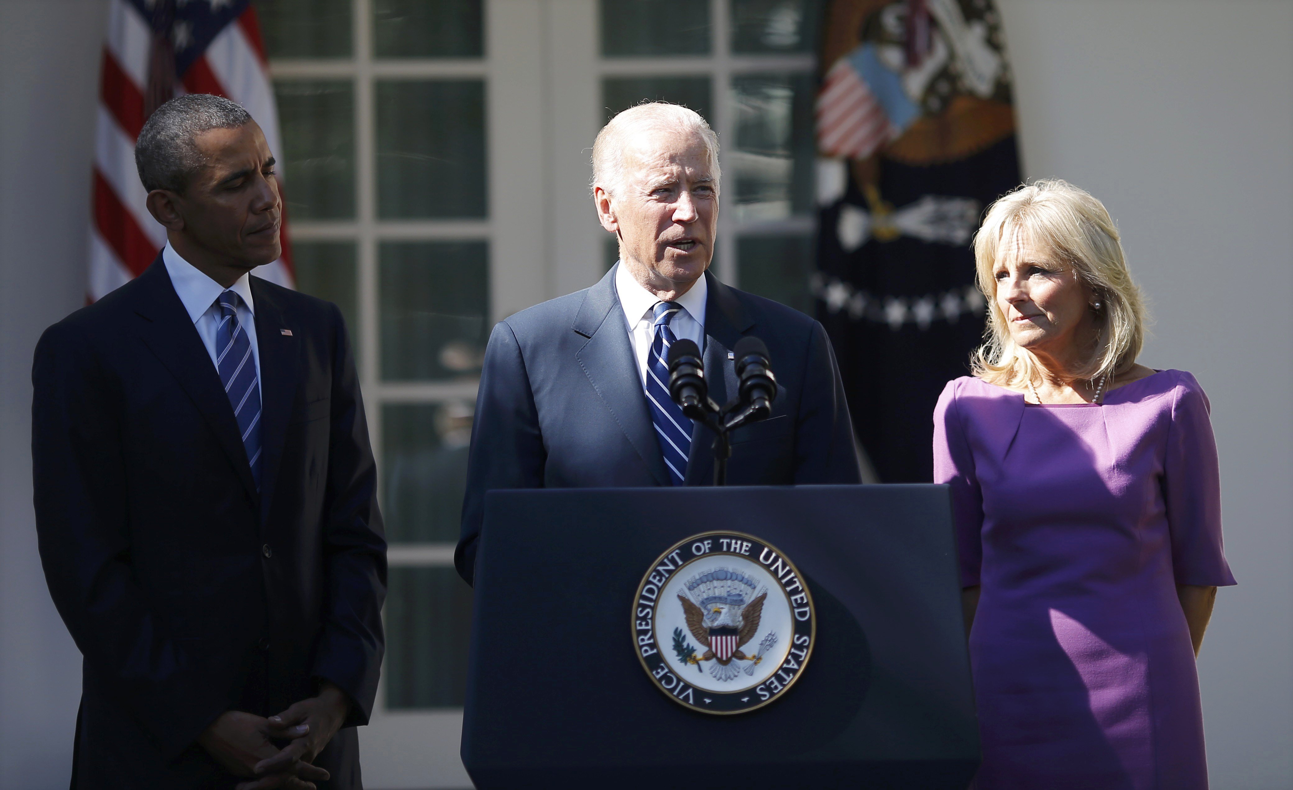 U.S. Vice President Biden announces his he will not seek the 2016 Democratic presidential nomination during appearance in the White House Rose Garden in Washington