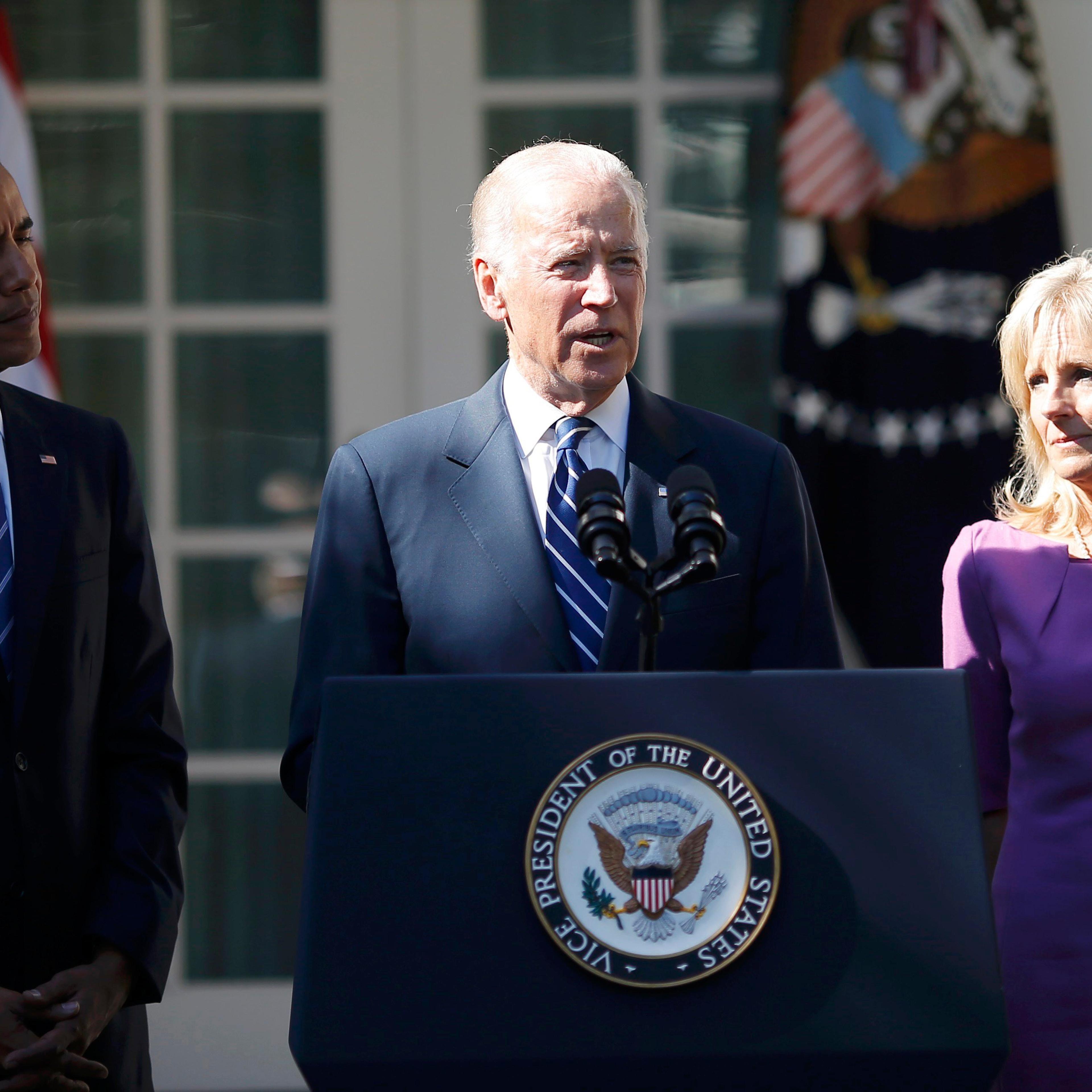U.S. Vice President Biden announces his he will not seek the 2016 Democratic presidential nomination during appearance in the White House Rose Garden in Washington
