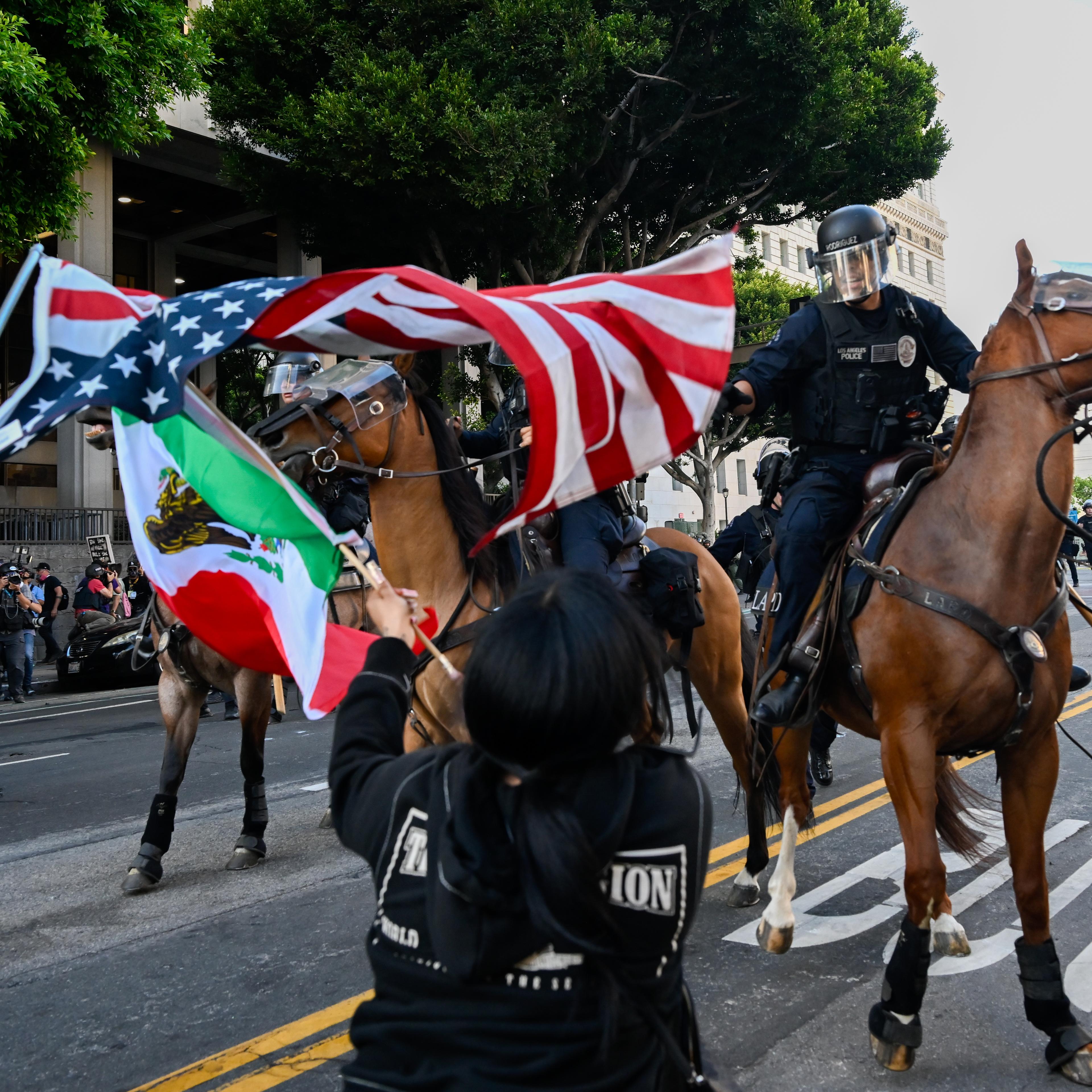 Los Angeles Riots: Mounted police disperse hundreds amid protests over immigration raids Los Angeles