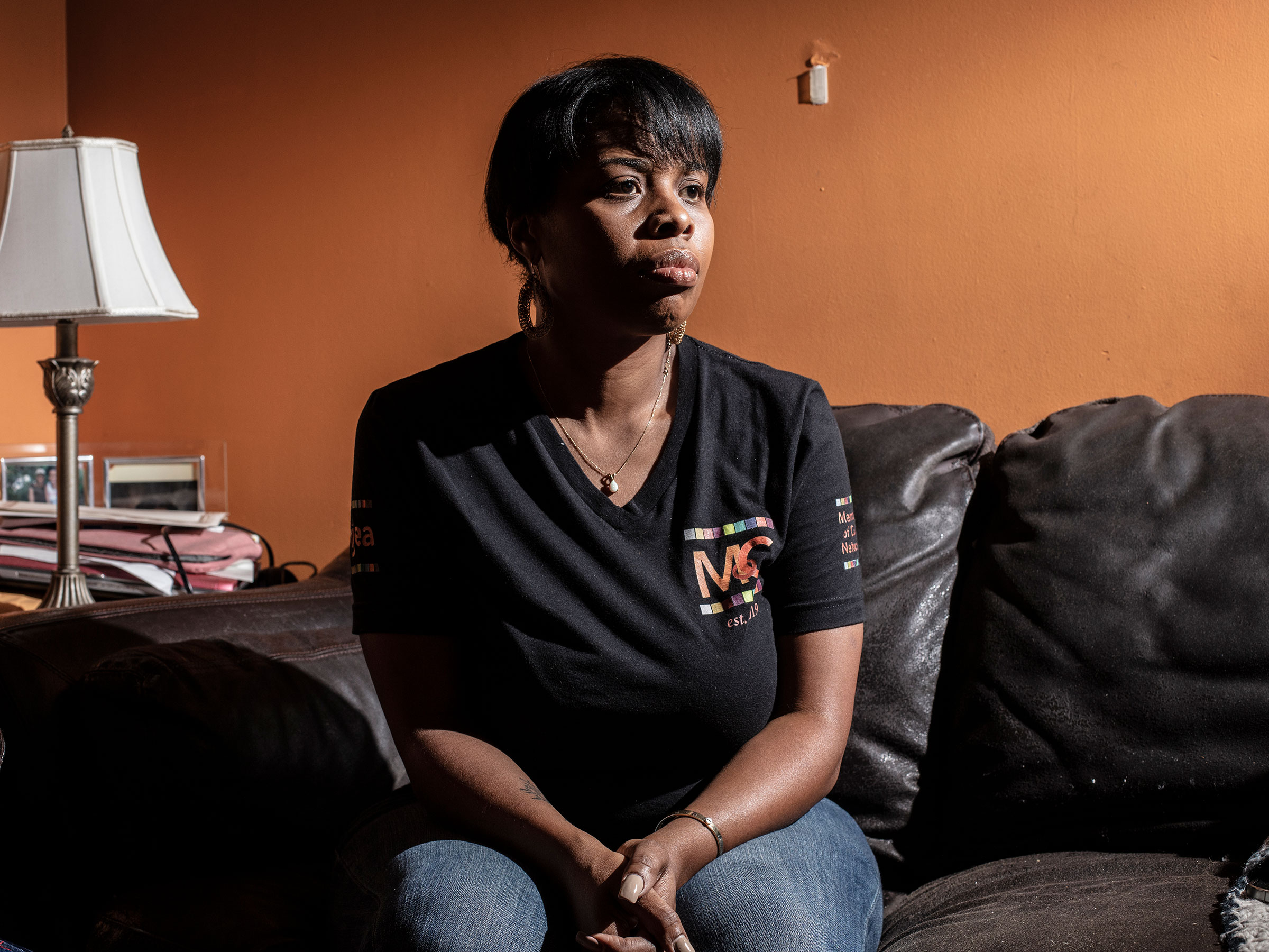Shaye Brown poses for a portrait in her home in Paterson, N.J., on Wednesday, October 5, 2022.CREDIT: Bryan Anselm for Time