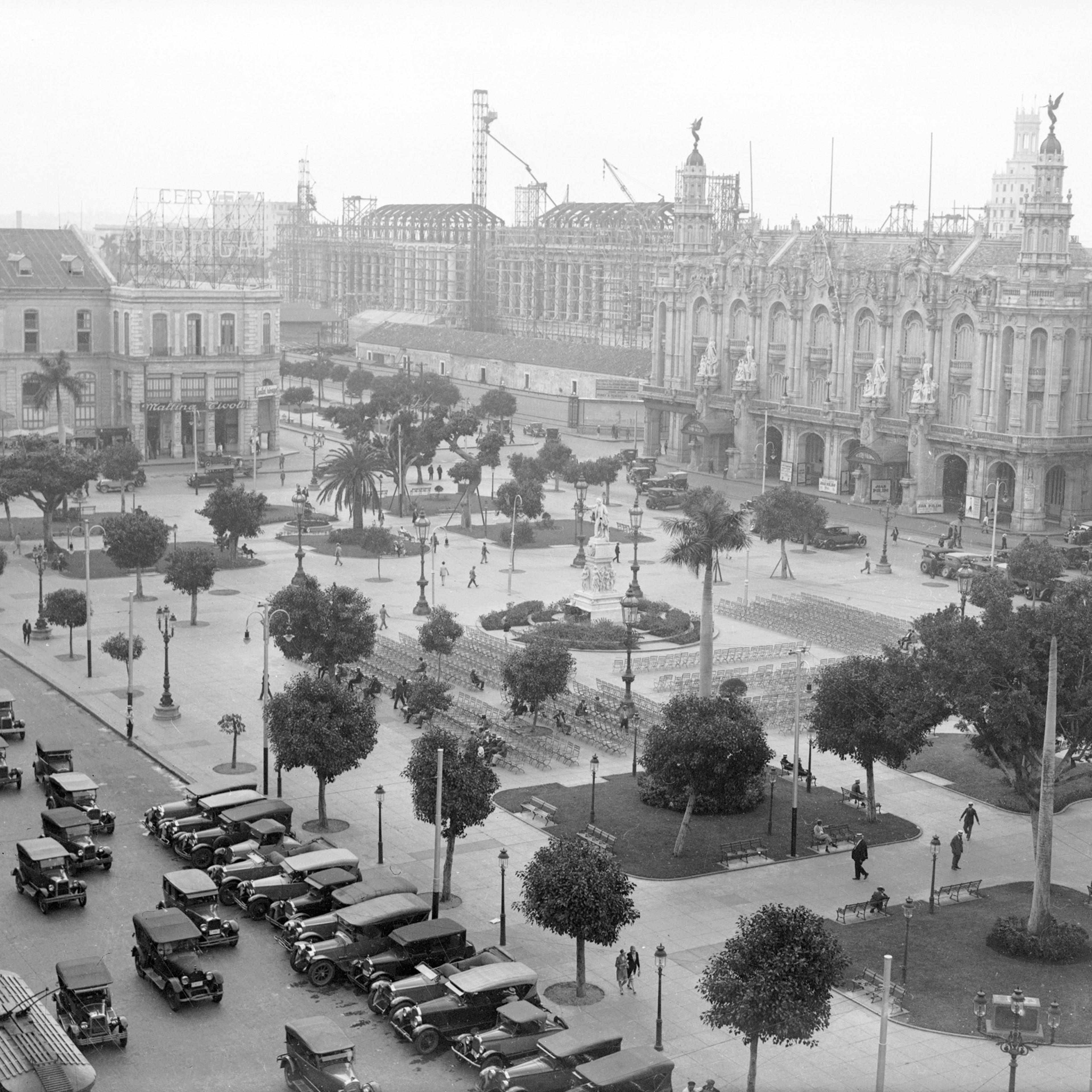 A view of Central Park in Havana, Cuba. 1928.