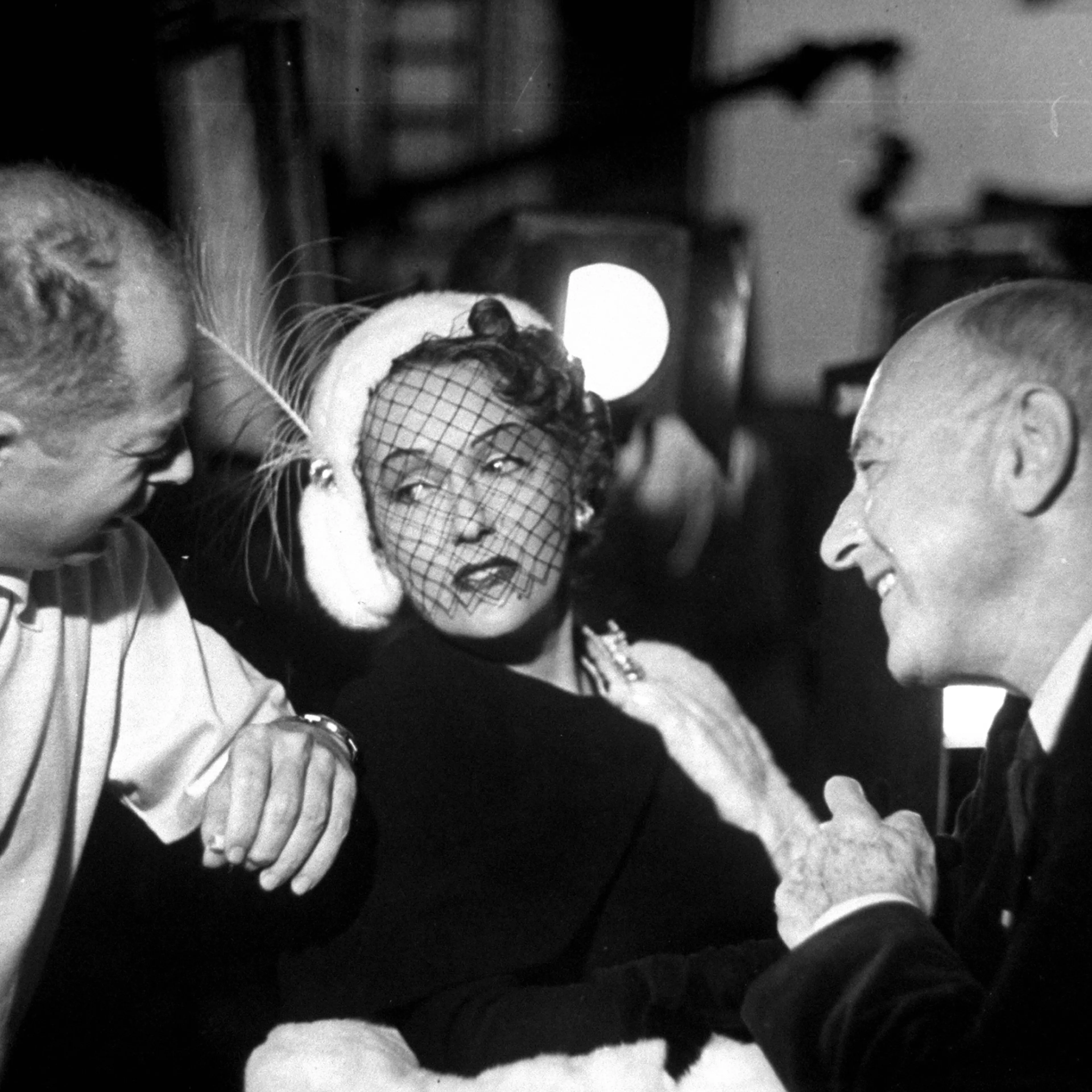 Billy Wilder, Gloria Swanson and Cecil B. Demille during the filming of "Sunset Blvd."in 1949.