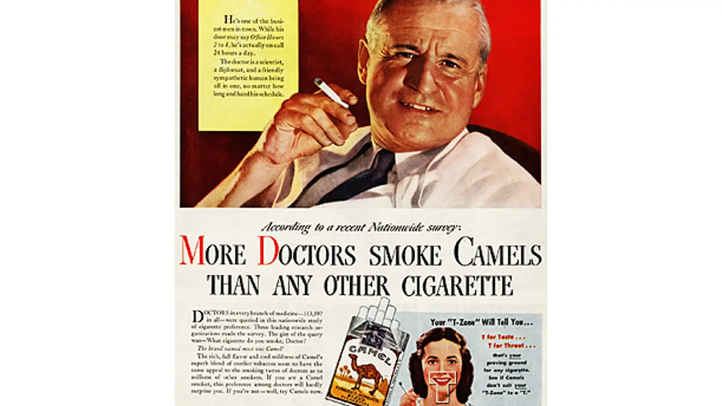 cigarette doctor ads Real 'More Doctors Smoke Camels Than Any Other Cigarette' Vintage Ad? Camel Cigarette Ad 1946 NMore