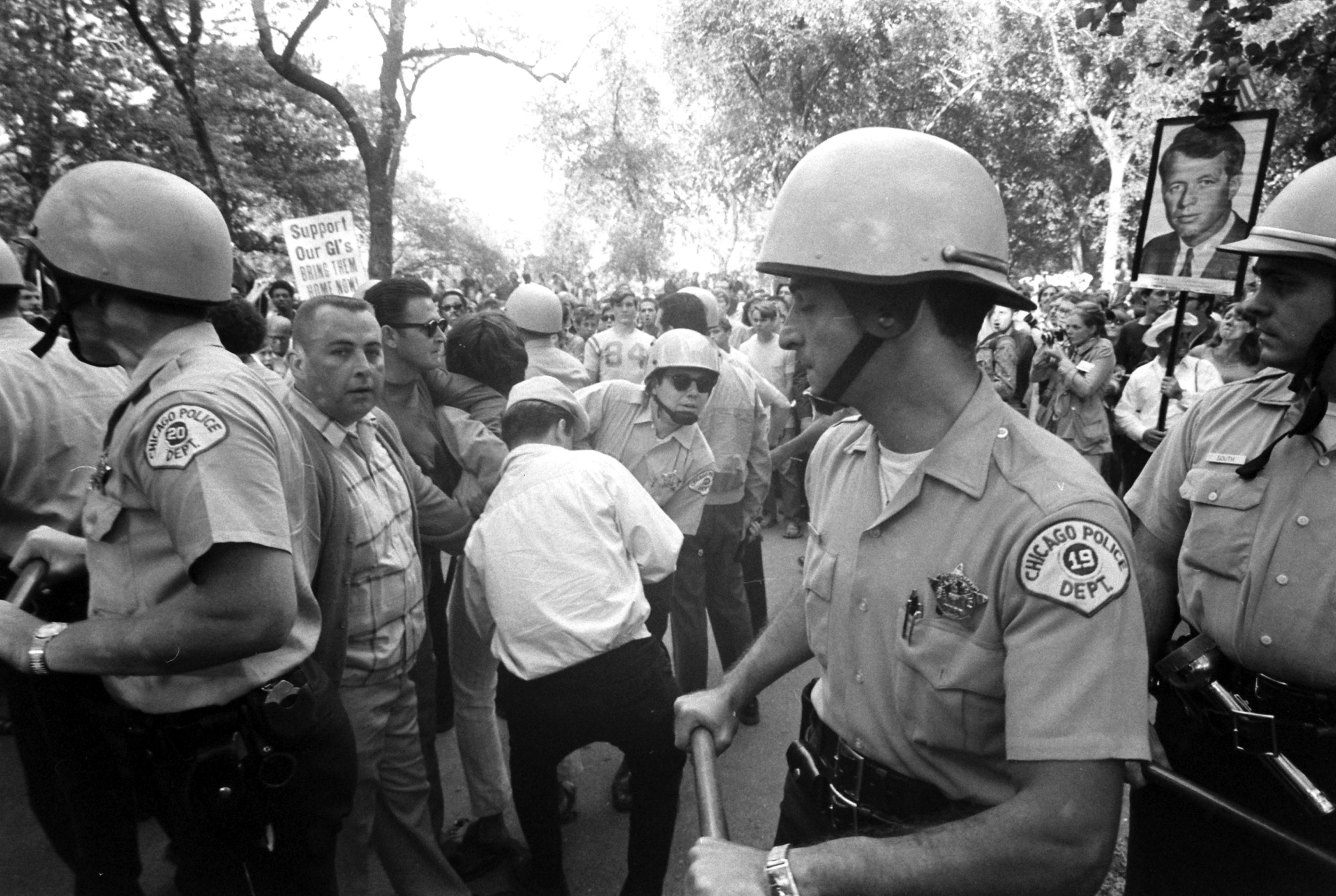 Protests at the Democratic Convention in Chicago, July 1968.