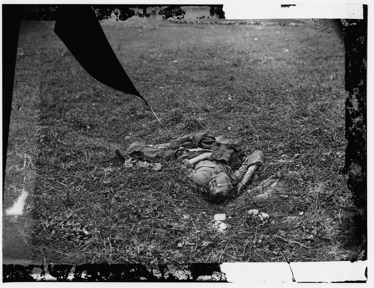 <br />A Confederate soldier, who, after being wounded, had evidently dragged himself to a little ravine on the hillside where he died.