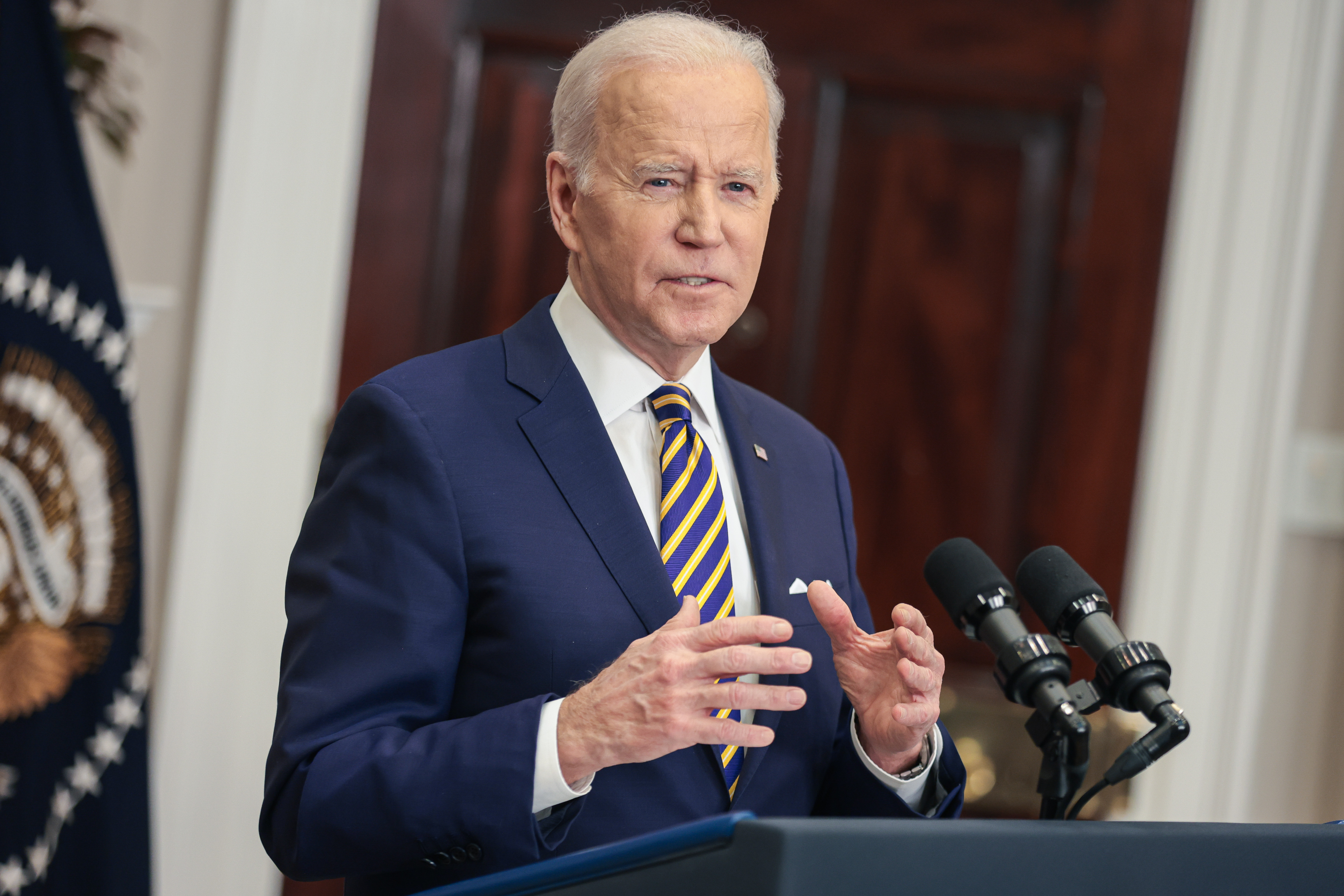 President Biden Delivers Remarks On Russian Invasion Of Ukraine