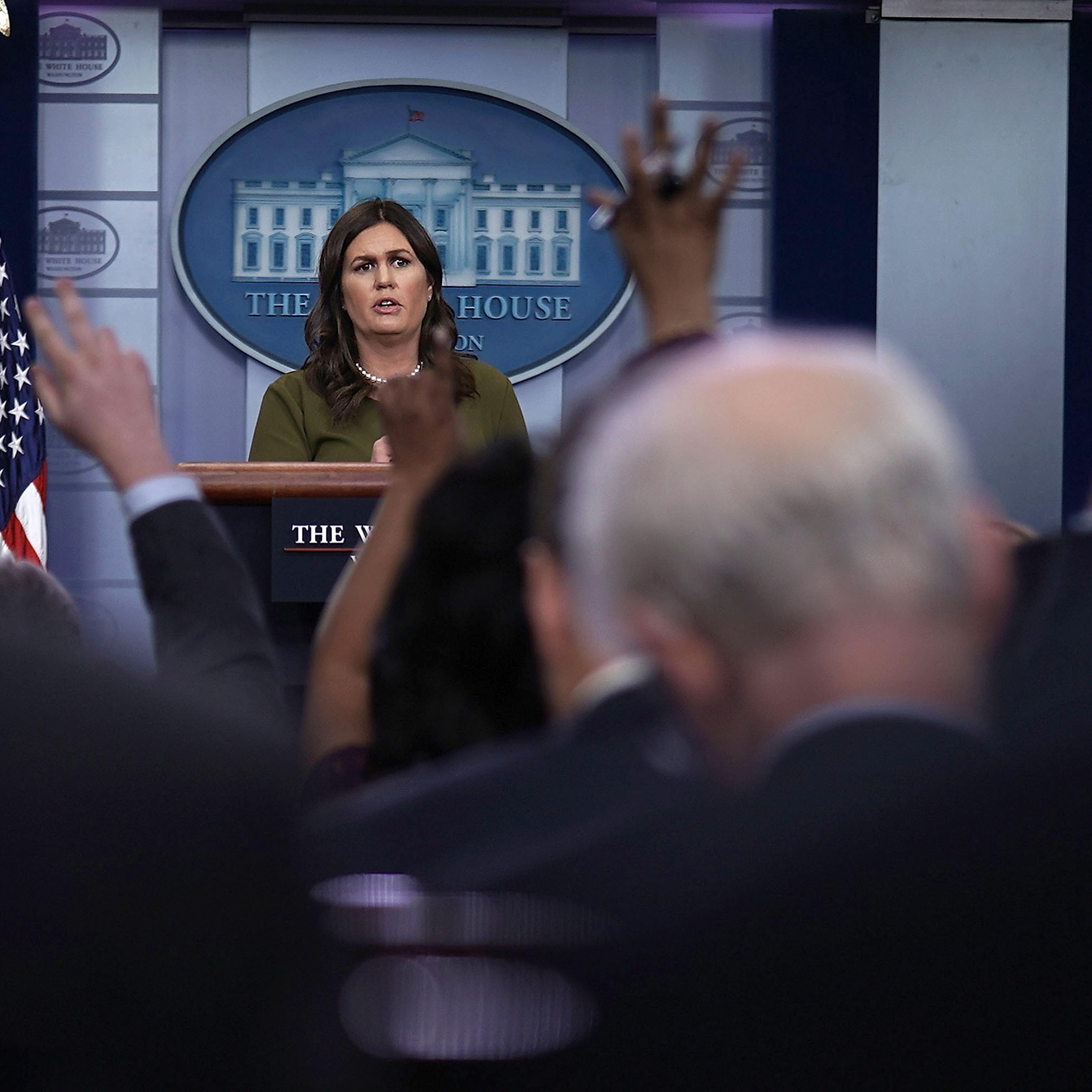 White House Press Secretary Sarah Sanders Holds News Briefing At The White House