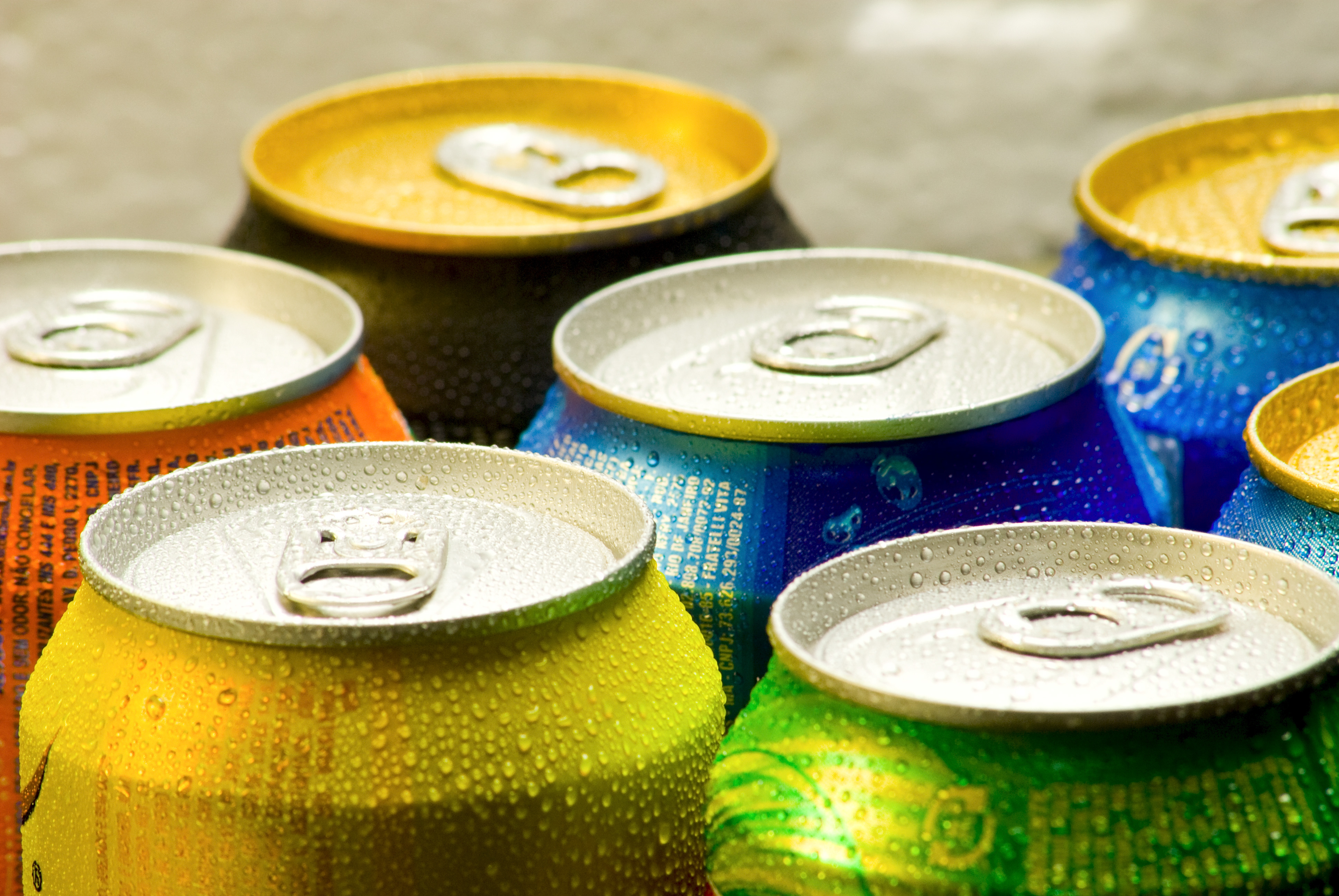 Picture of cans of soft drink.