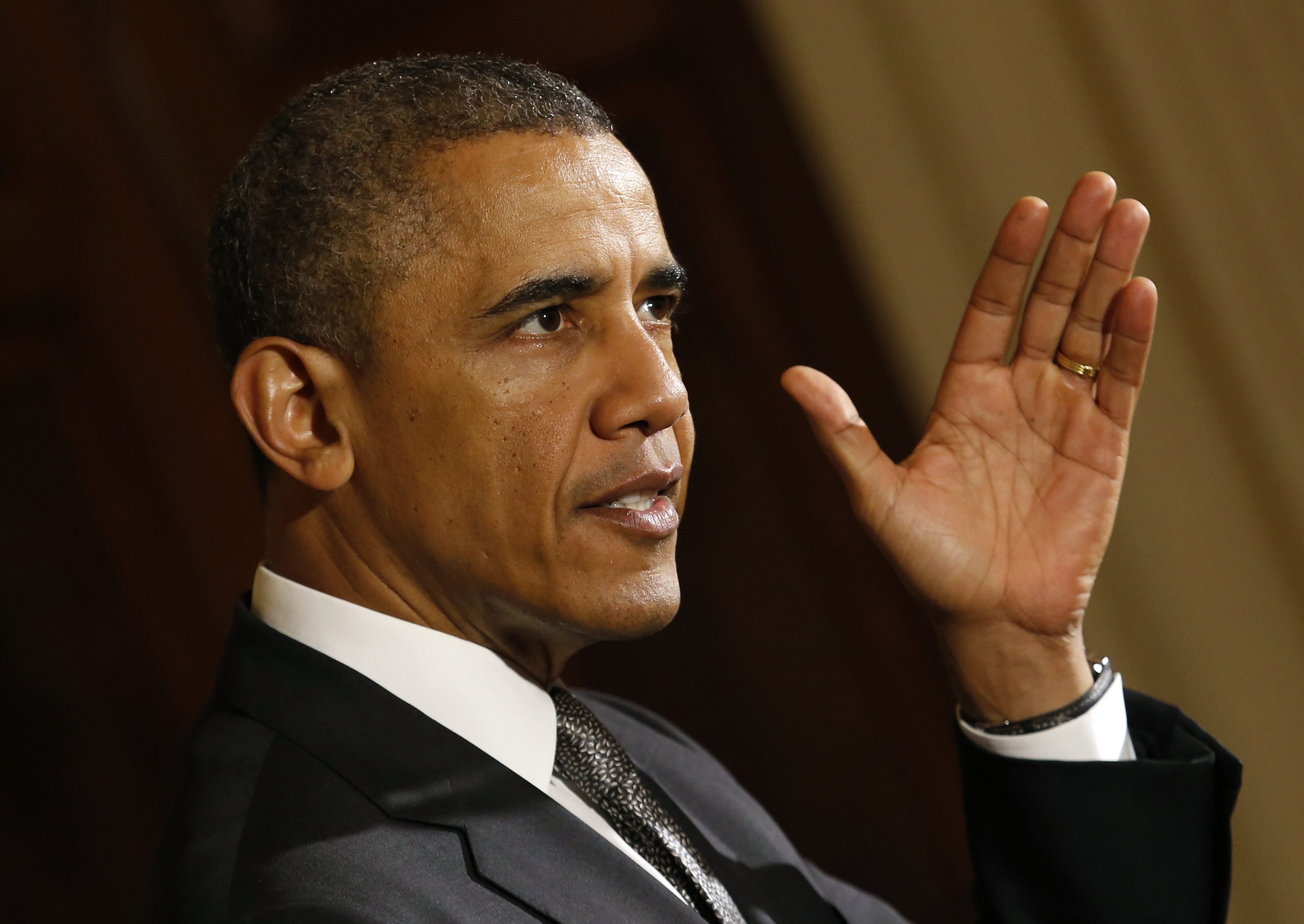 U.S. President Obama speaks at a Cinco de Mayo reception at the White House in Washington