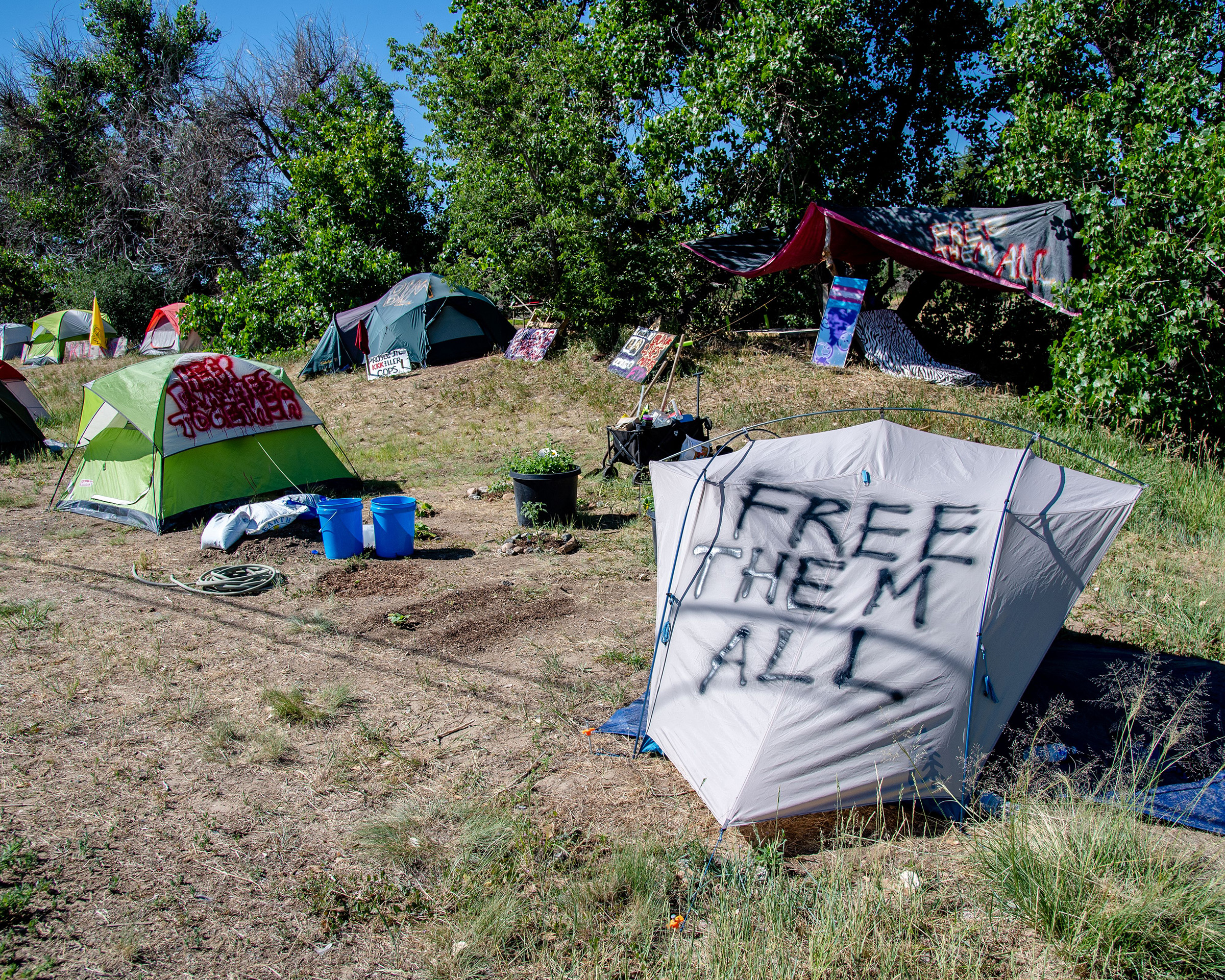 Abolish ICE Denver Occupation, Aurora, USA - 05 Jul 2020