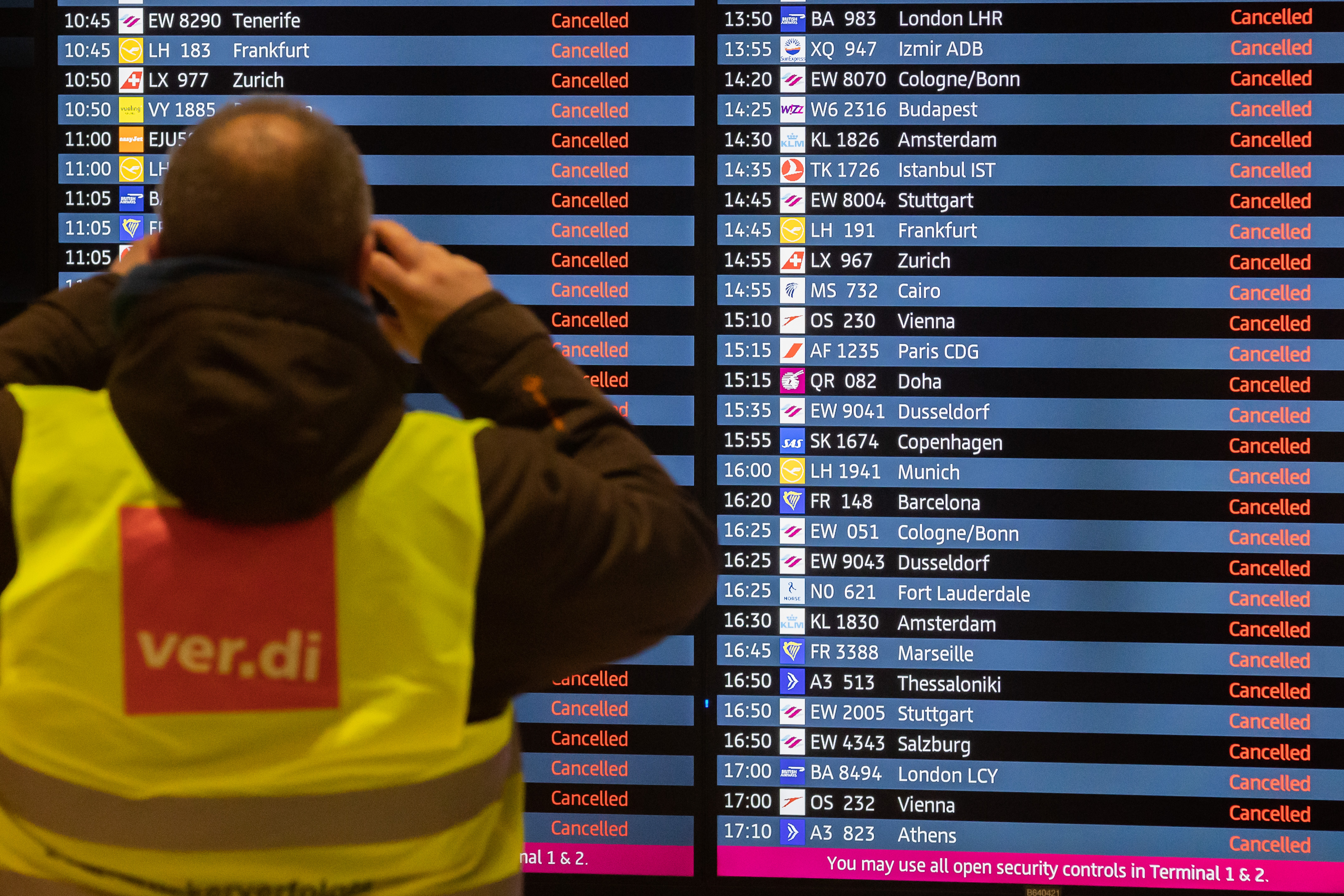 Warning strike at Berlin-Brandenburg Airport BER