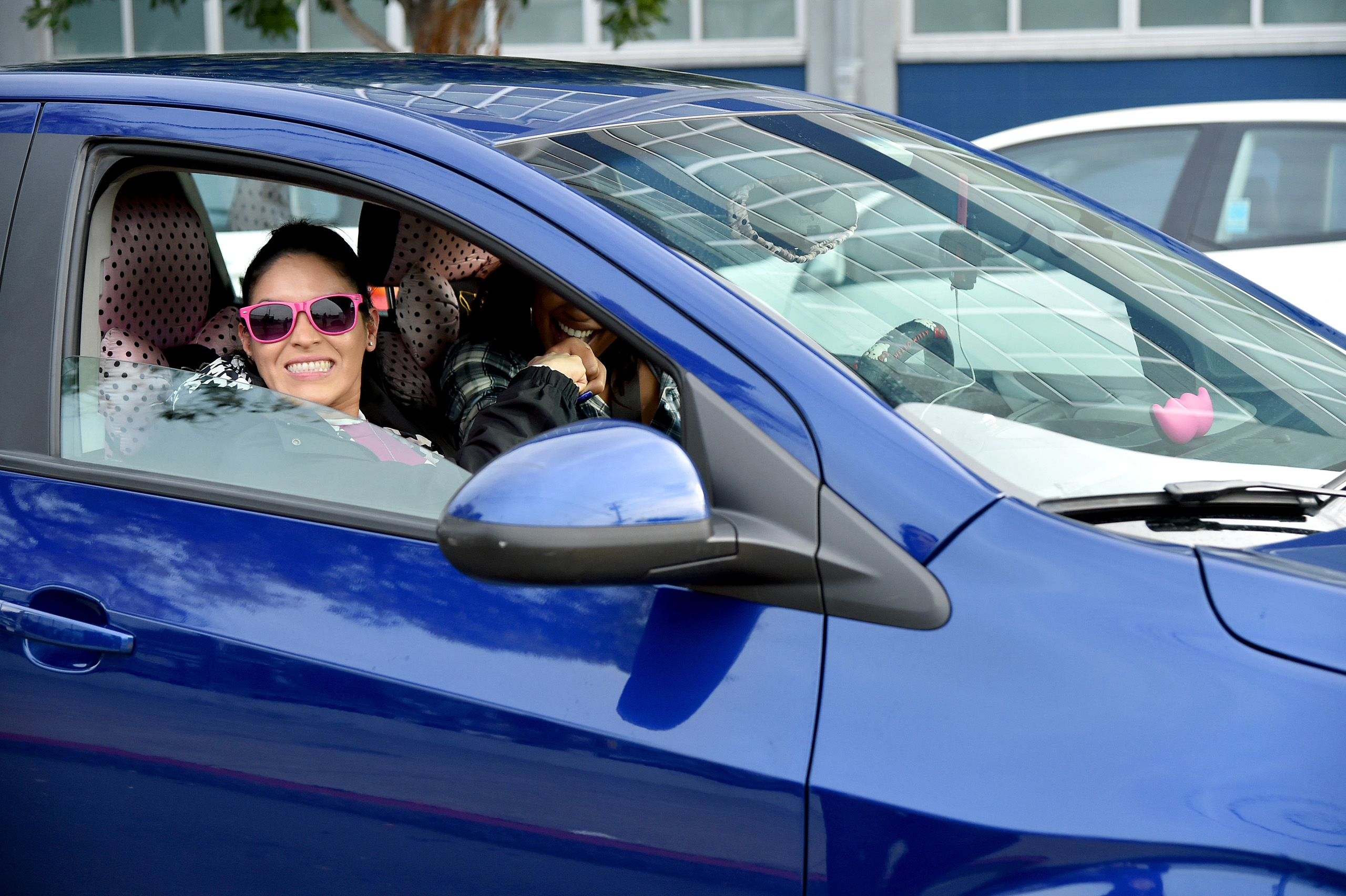 Lyft passengers and drivers in a Lyft ride on in San Francisco, Calif., Feb. 3, 2016.