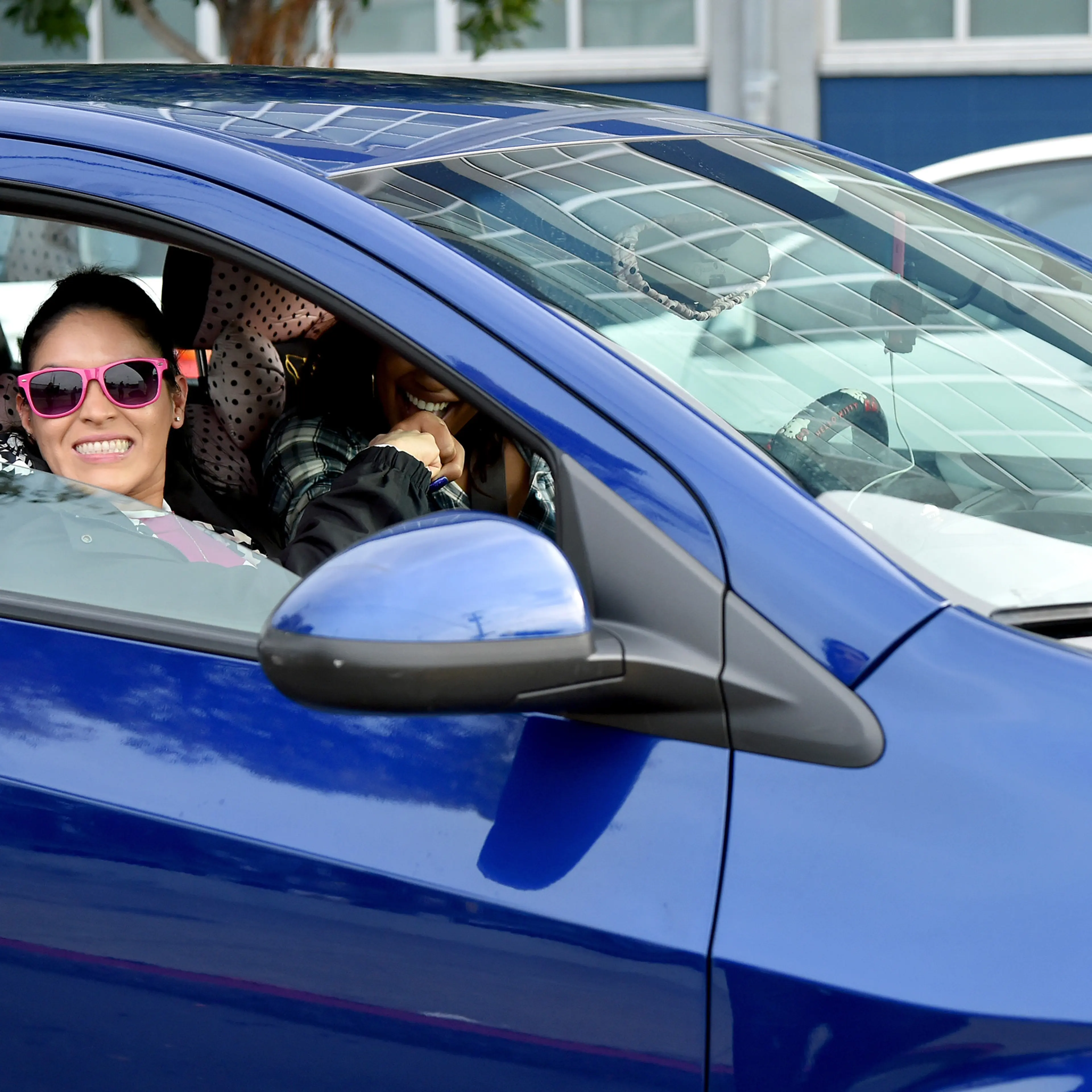 Lyft passengers and drivers in a Lyft ride on in San Francisco, Calif., Feb. 3, 2016.