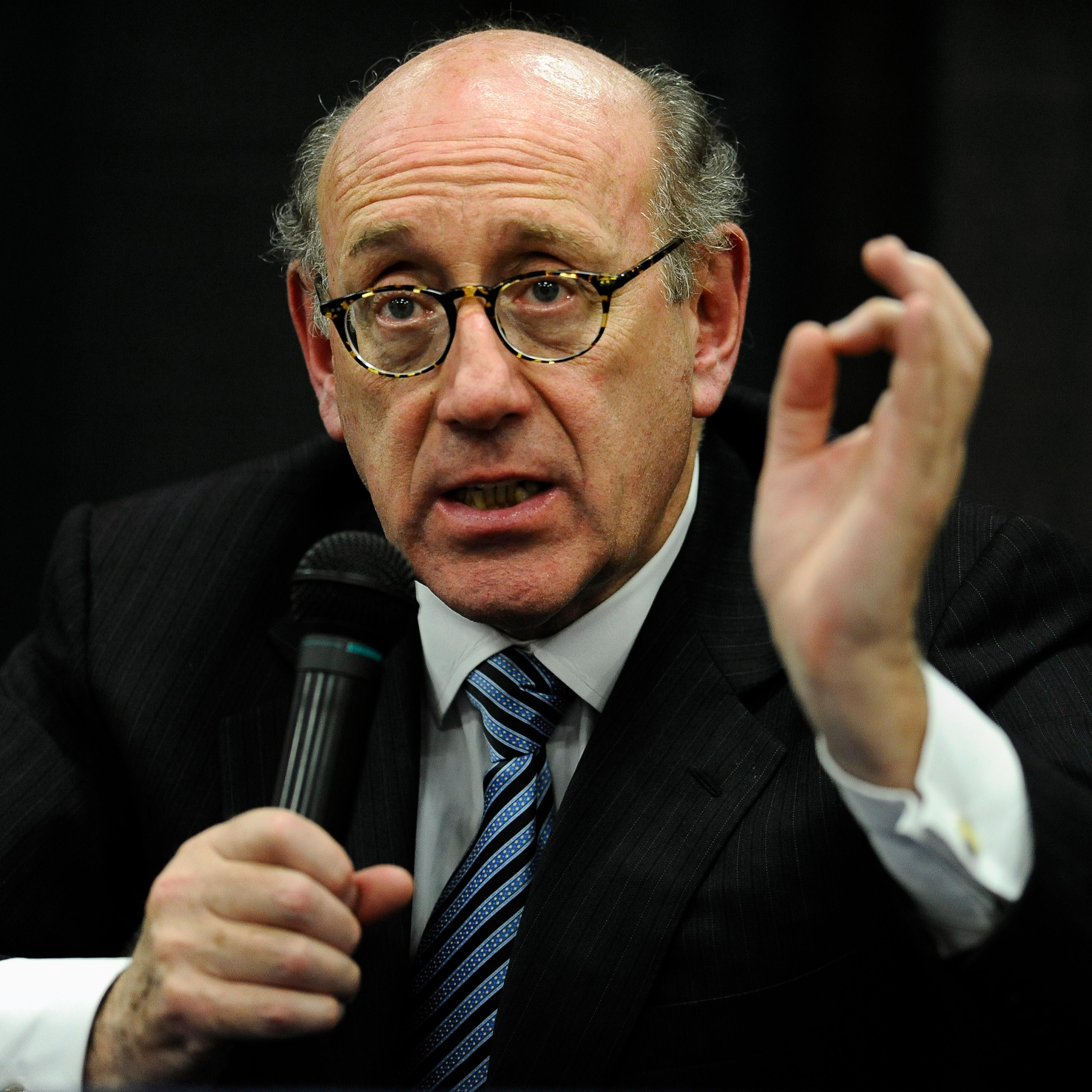 Attorney and special adviser Kenneth Feinberg speaks at a public forum on the distribution of Newtown donations at Edmond Town Hall in Newtown, Conn. on July 11, 2013.
