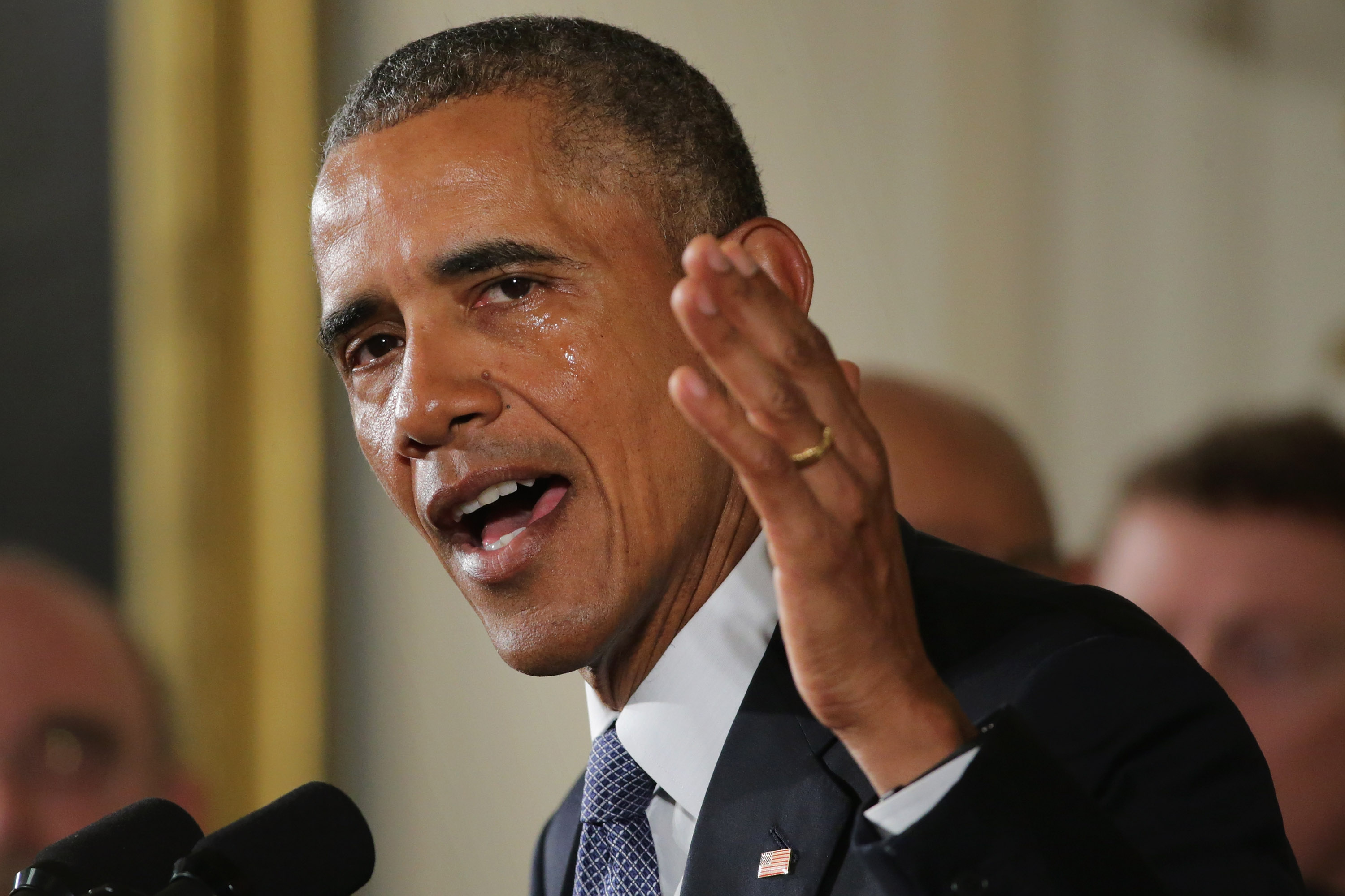 President Obama Speaks In The East Room Of White House On Efforts To Reduce Gun Violence