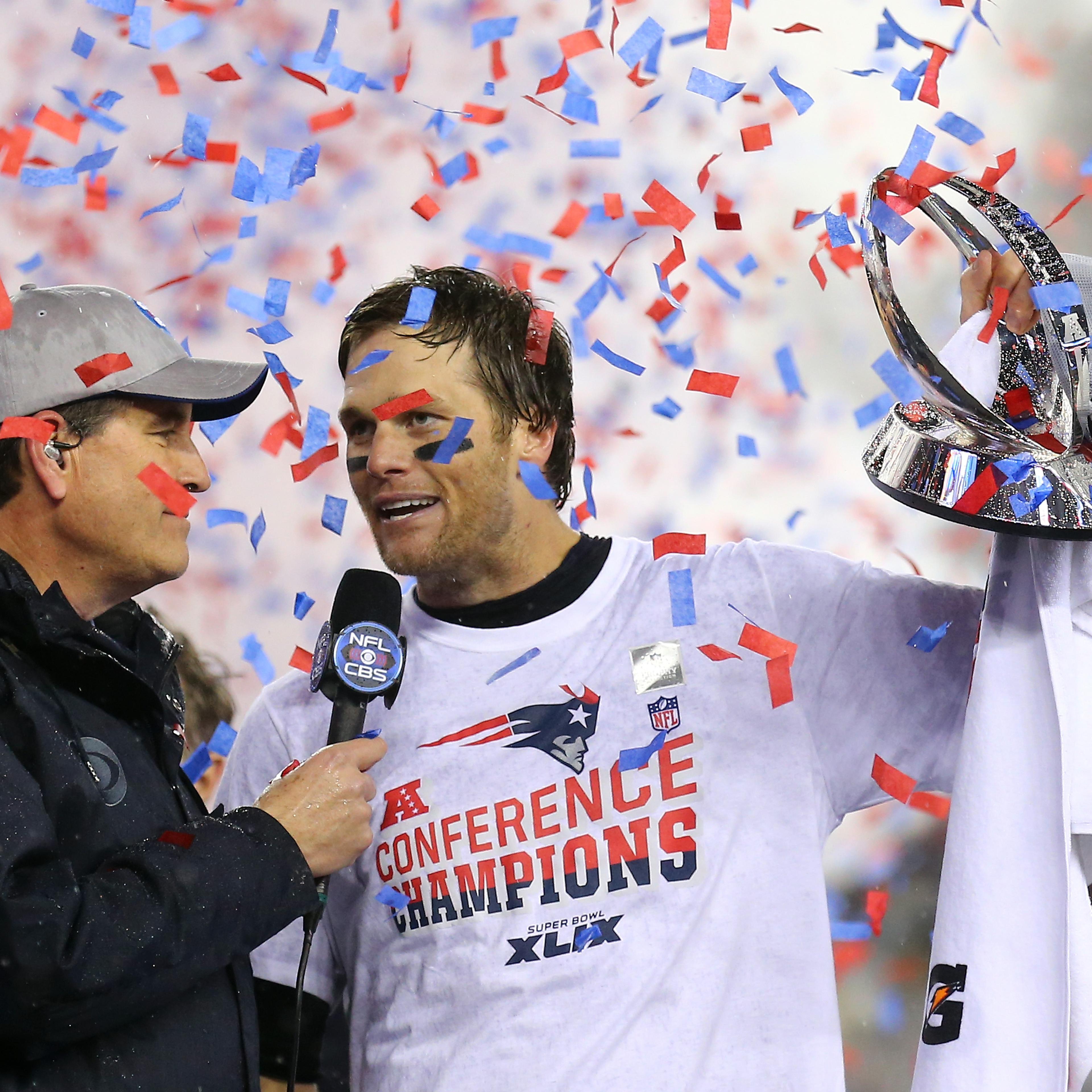 of the 2015 AFC Championship Game at Gillette Stadium on January 18, 2015 in Foxboro, Massachusetts.