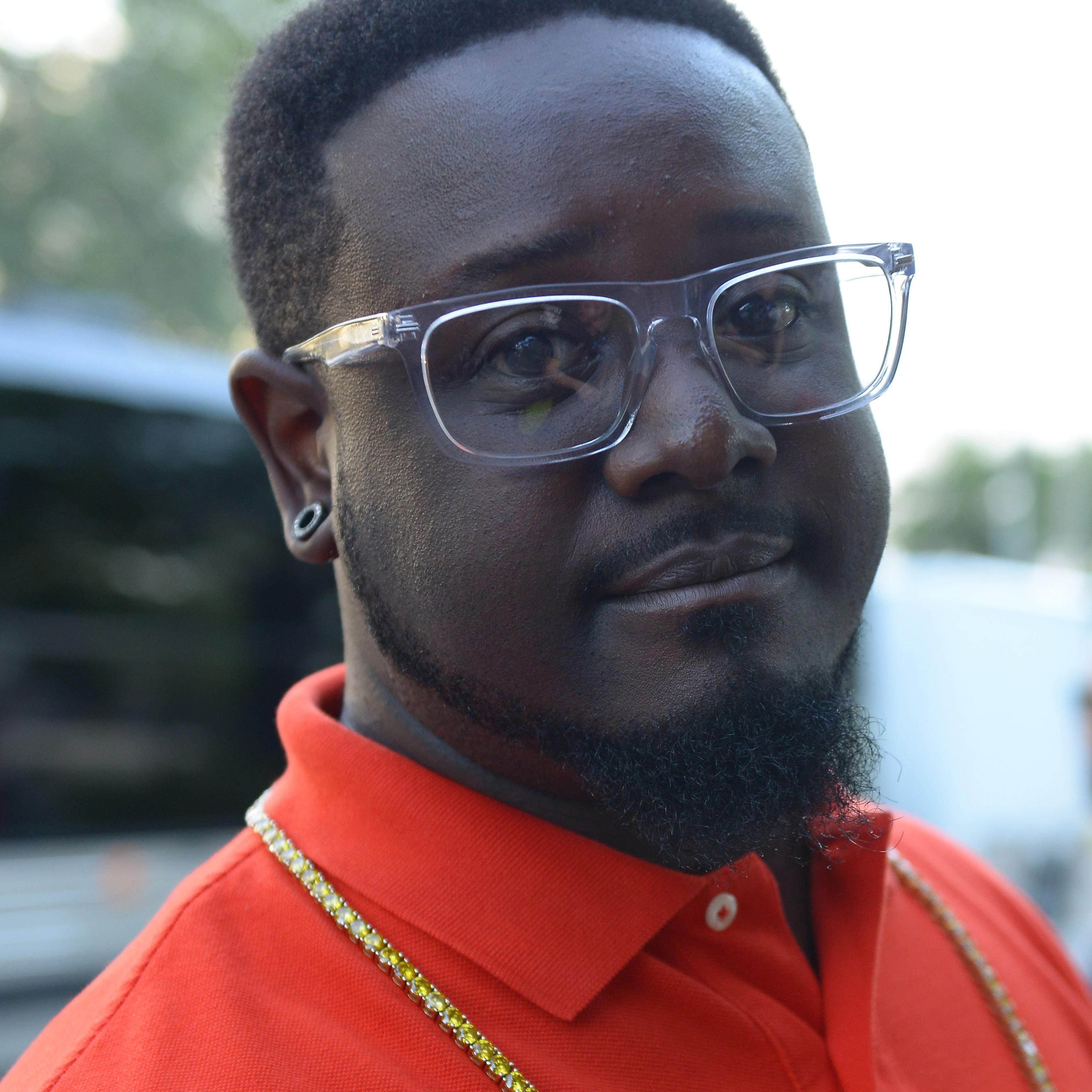 T-Pain backstage before performing during the 'Drankin Patna Tour' with support from Bando Jonez and Snootie Wild at Revolution on Aug. 12, 2014 in Fort Lauderdale, Florida.