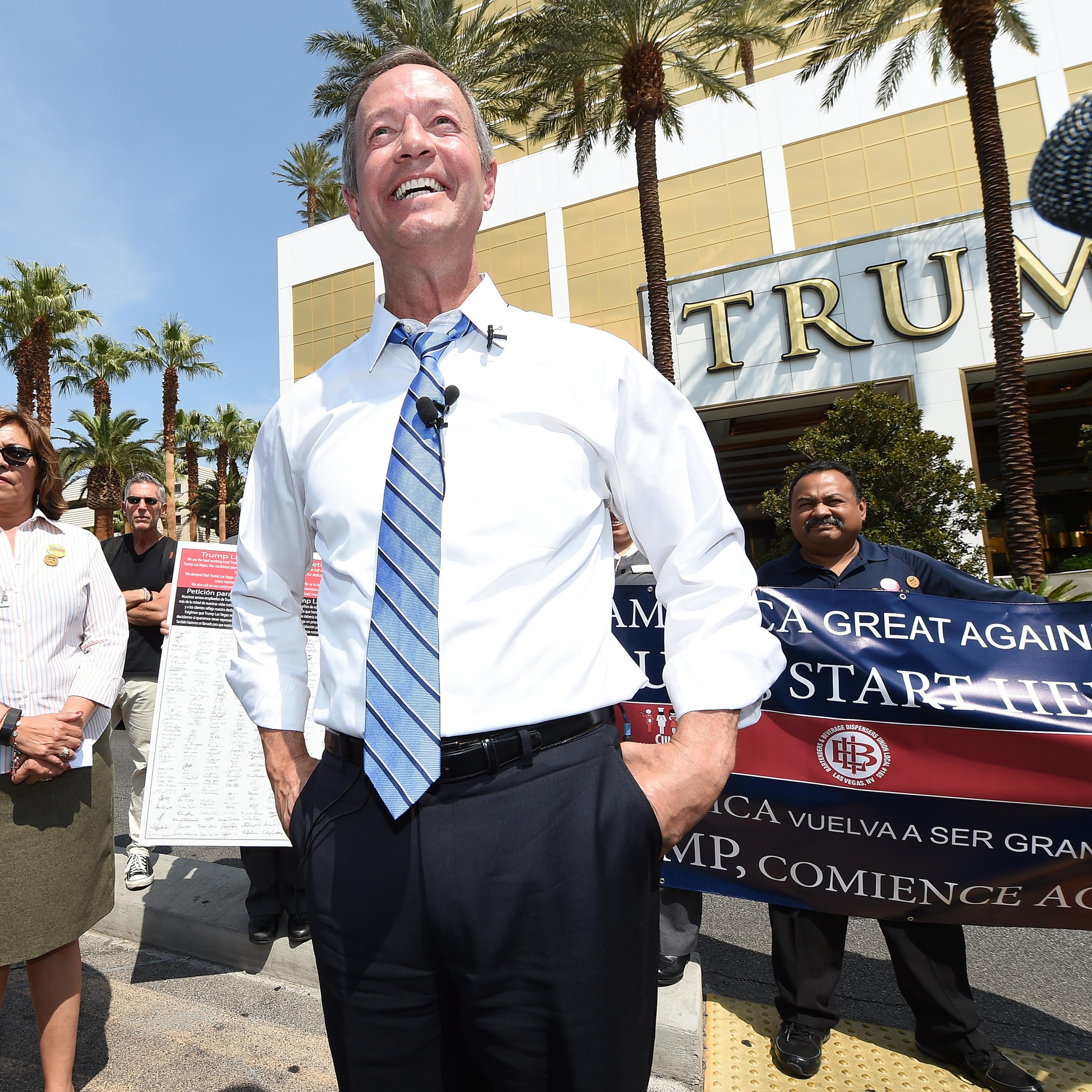 Democratic Presidential Candidate Martin O'Malley Meets With Trump Hotel Workers Trying To Unionize