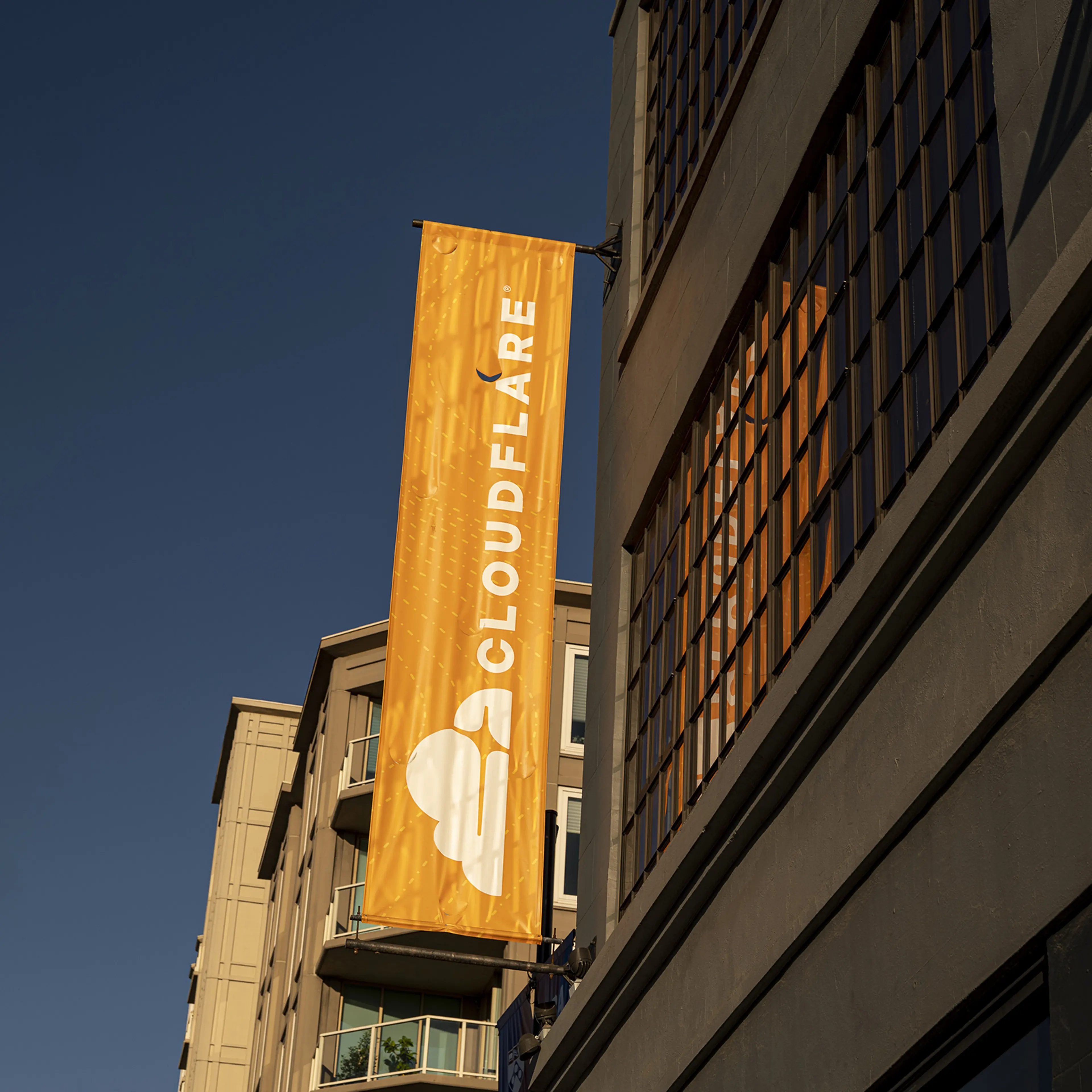Signage outside the Cloudflare headquarters in San Francisco, California, U.S., on Tuesday, Feb. 8, 2022.