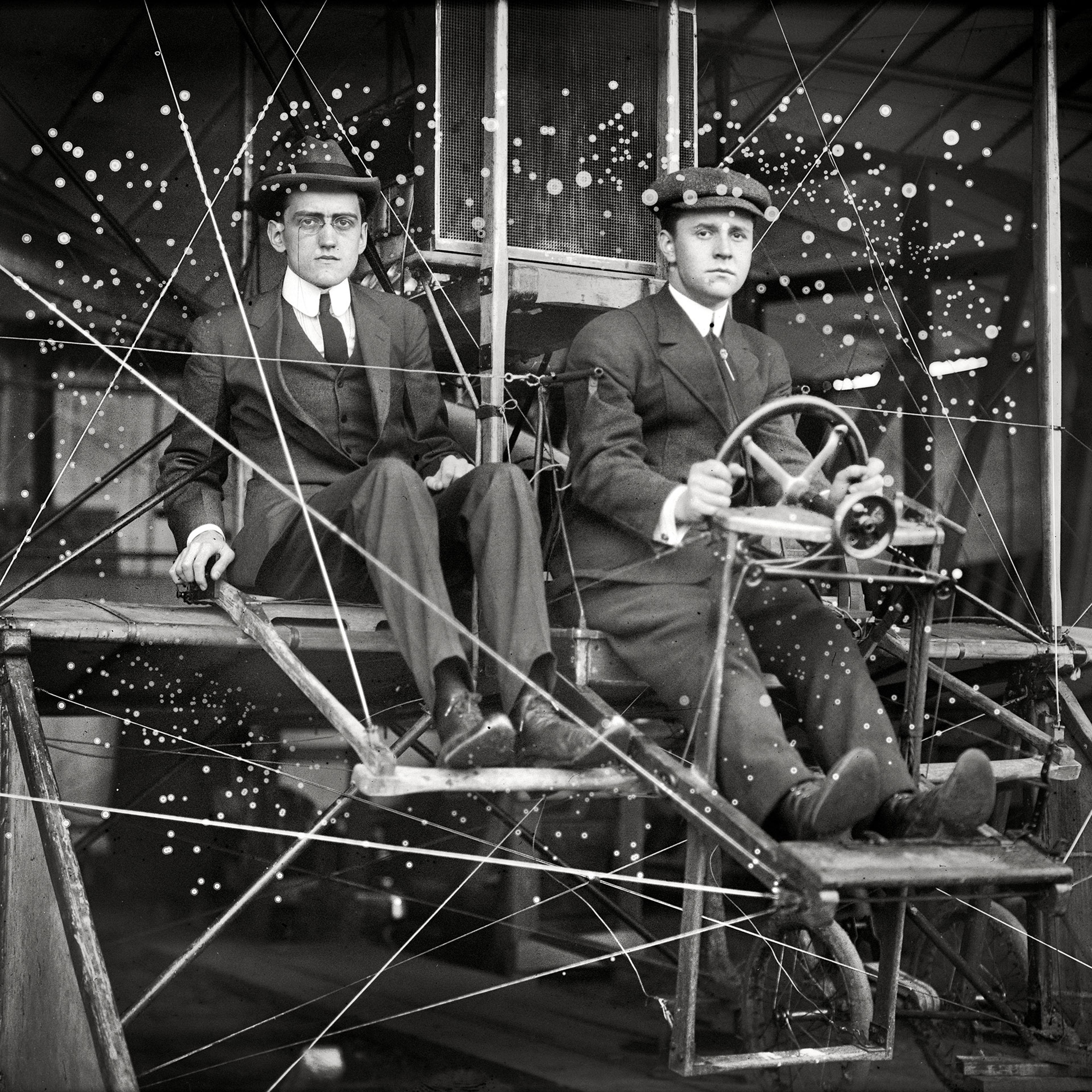 Washington, D.C., circa 1911. "Flights and test of Rex Smith biplane flown by Antony Jannus. The plane with Rufus R. Bermann, wireless operator, and Fred Aubert."