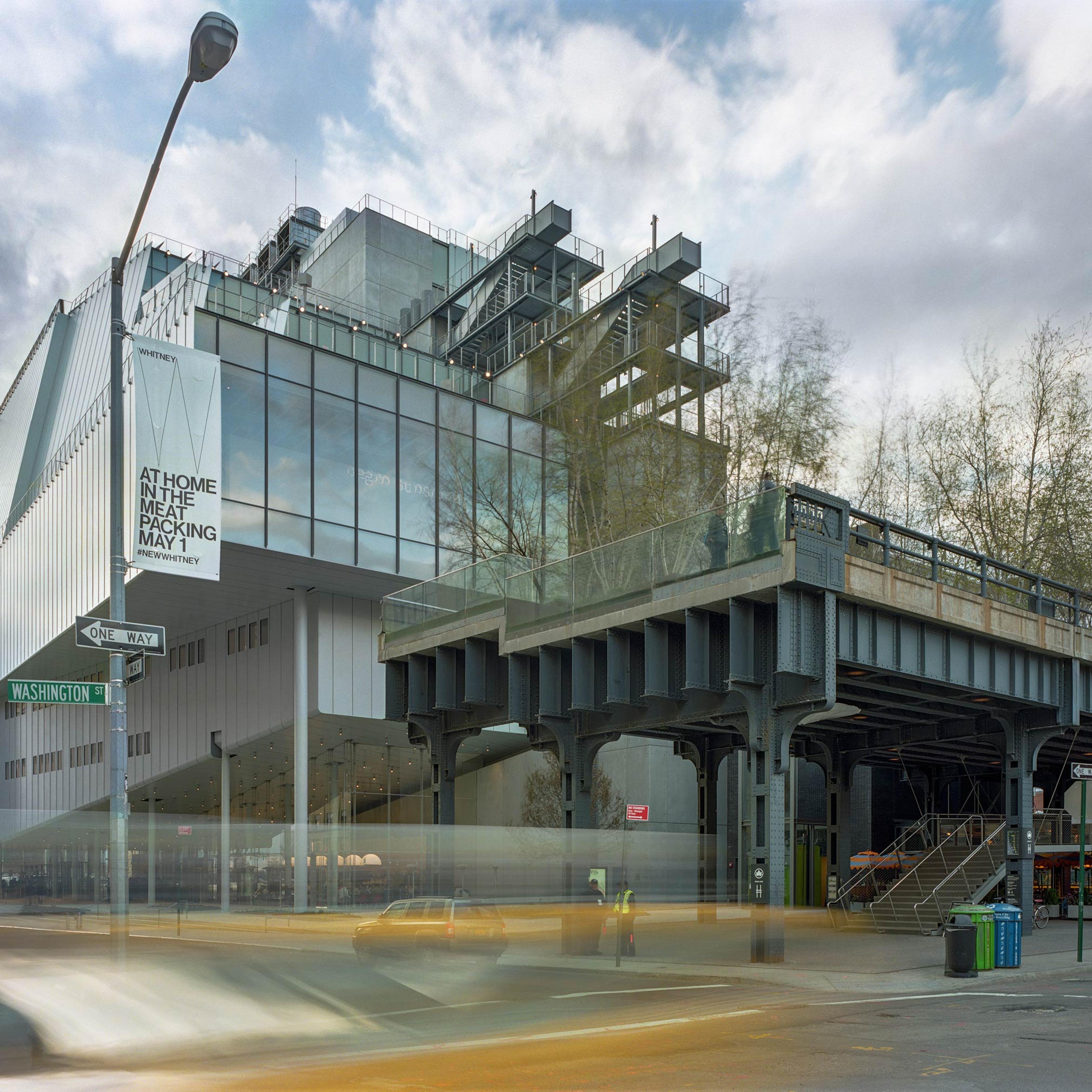 An exterior view of the Whitney Museum