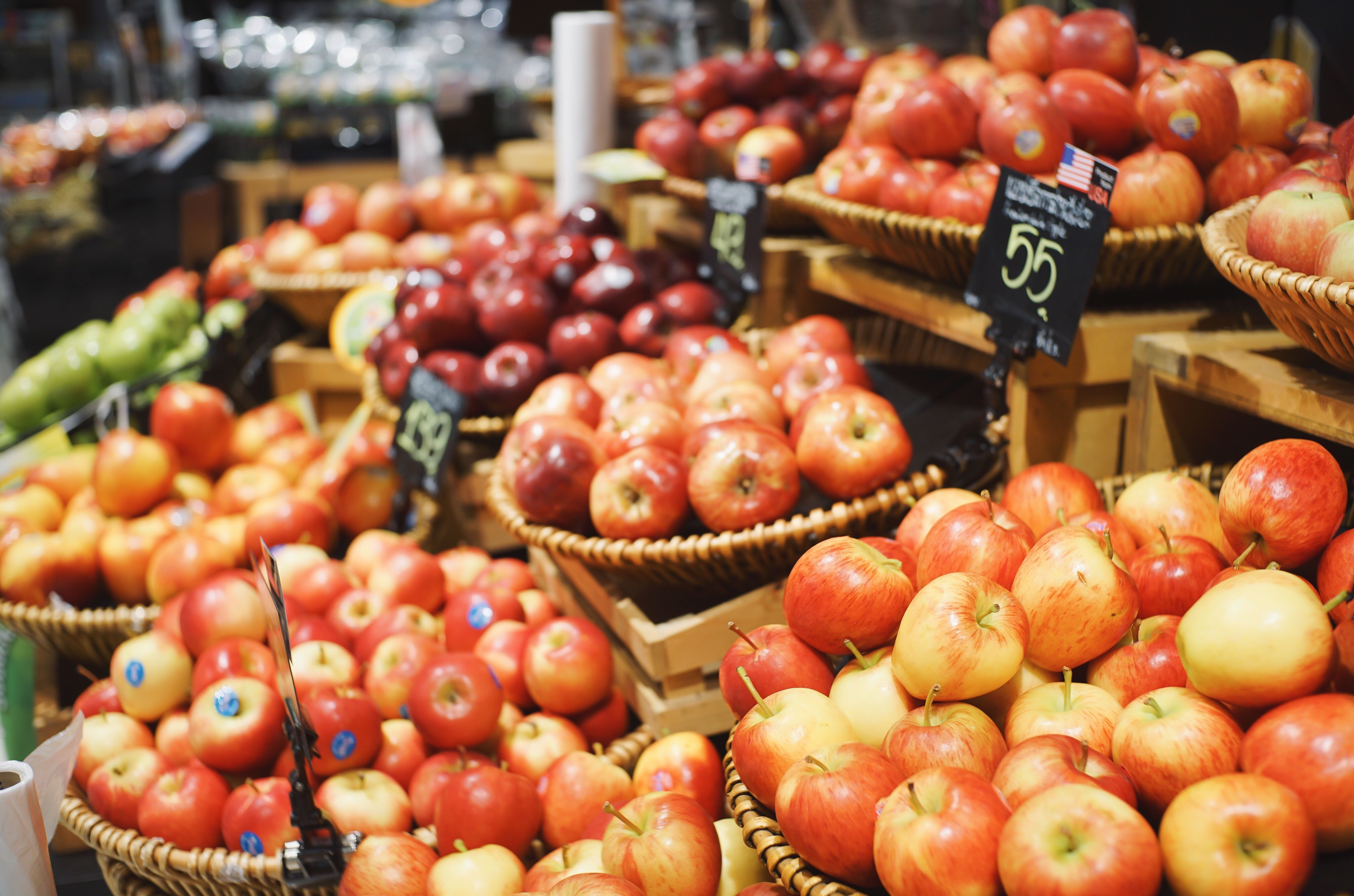 Apples For Sale At Market Stall