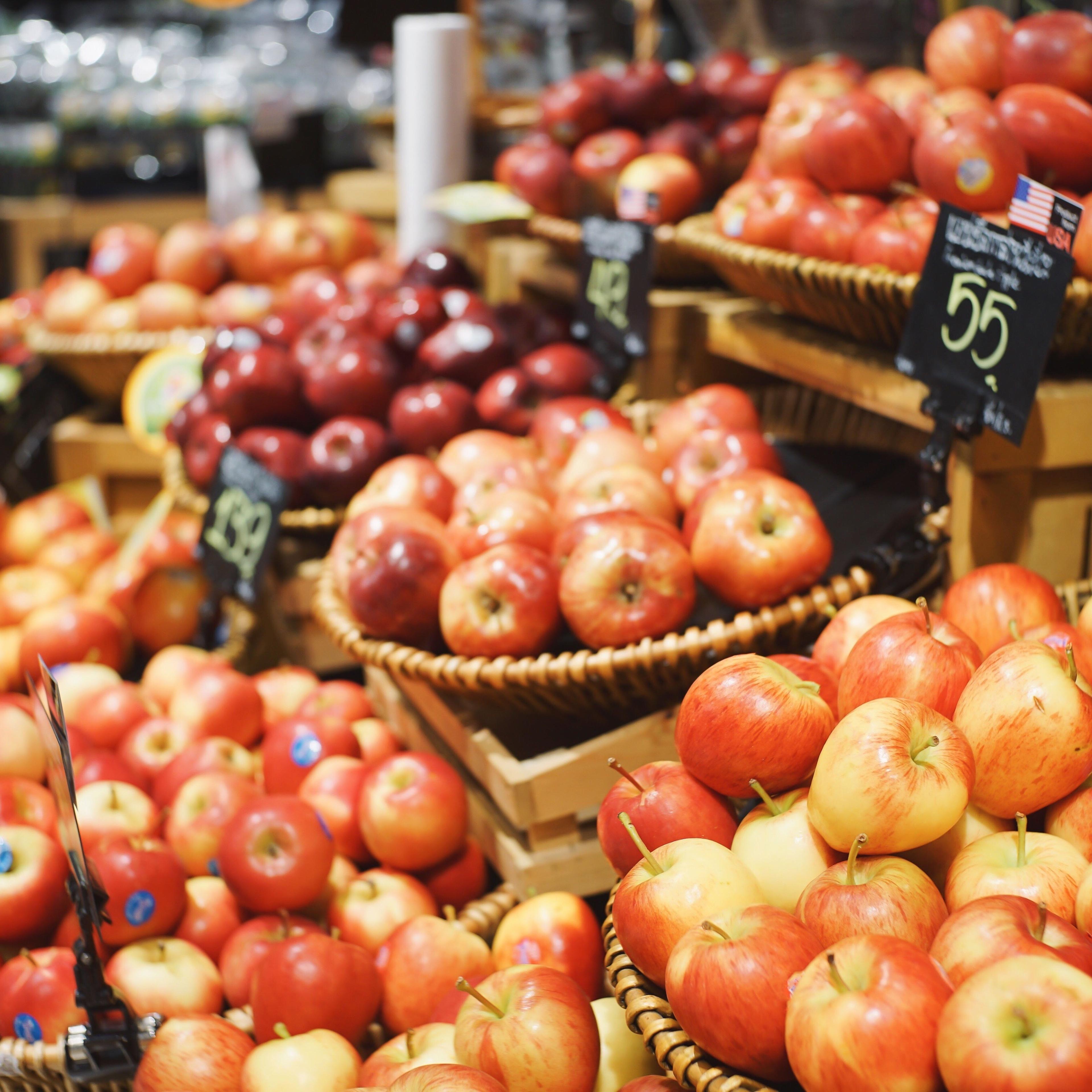 Apples For Sale At Market Stall