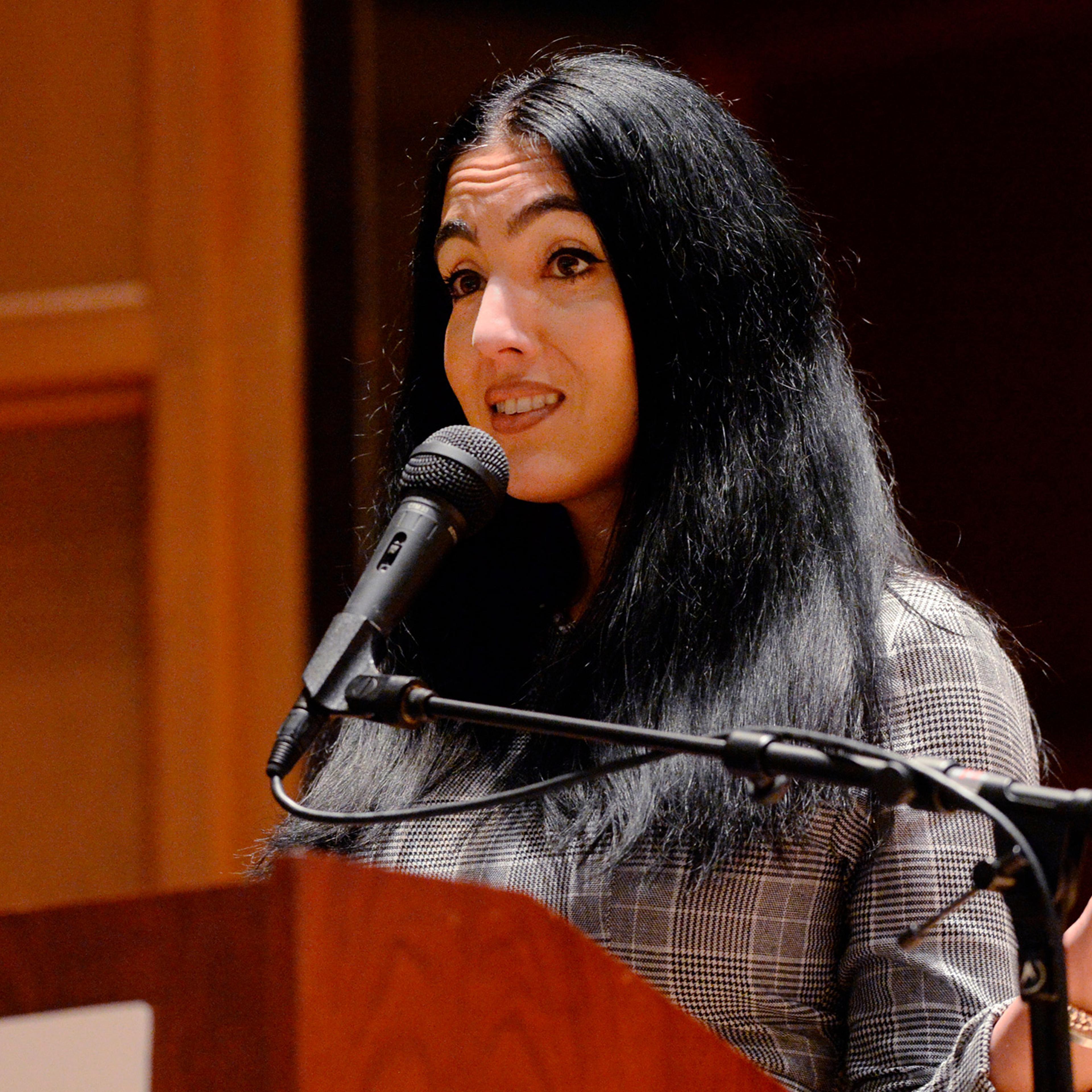 Gisele Fetterman, Second Lady of Pennsylvania, shares her support for the 2020 Census during an Erie County Town Hall in Erie, Pa., on Feb. 12.