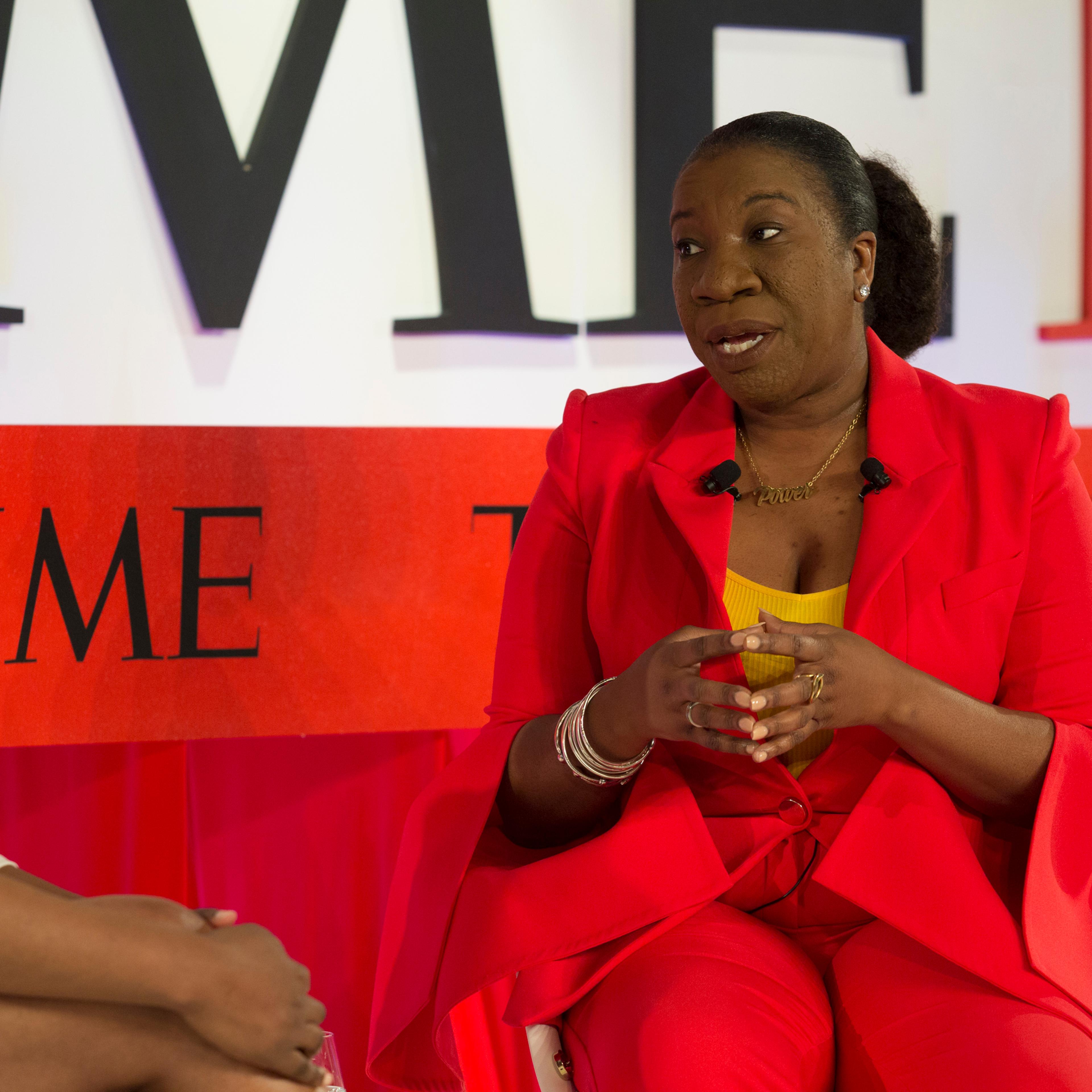 Tarana Burke, founder of the 'Me Too' movement, speaks with political analyst Joy Reid at the TIME100 Summit in New York on April 23, 2019.
