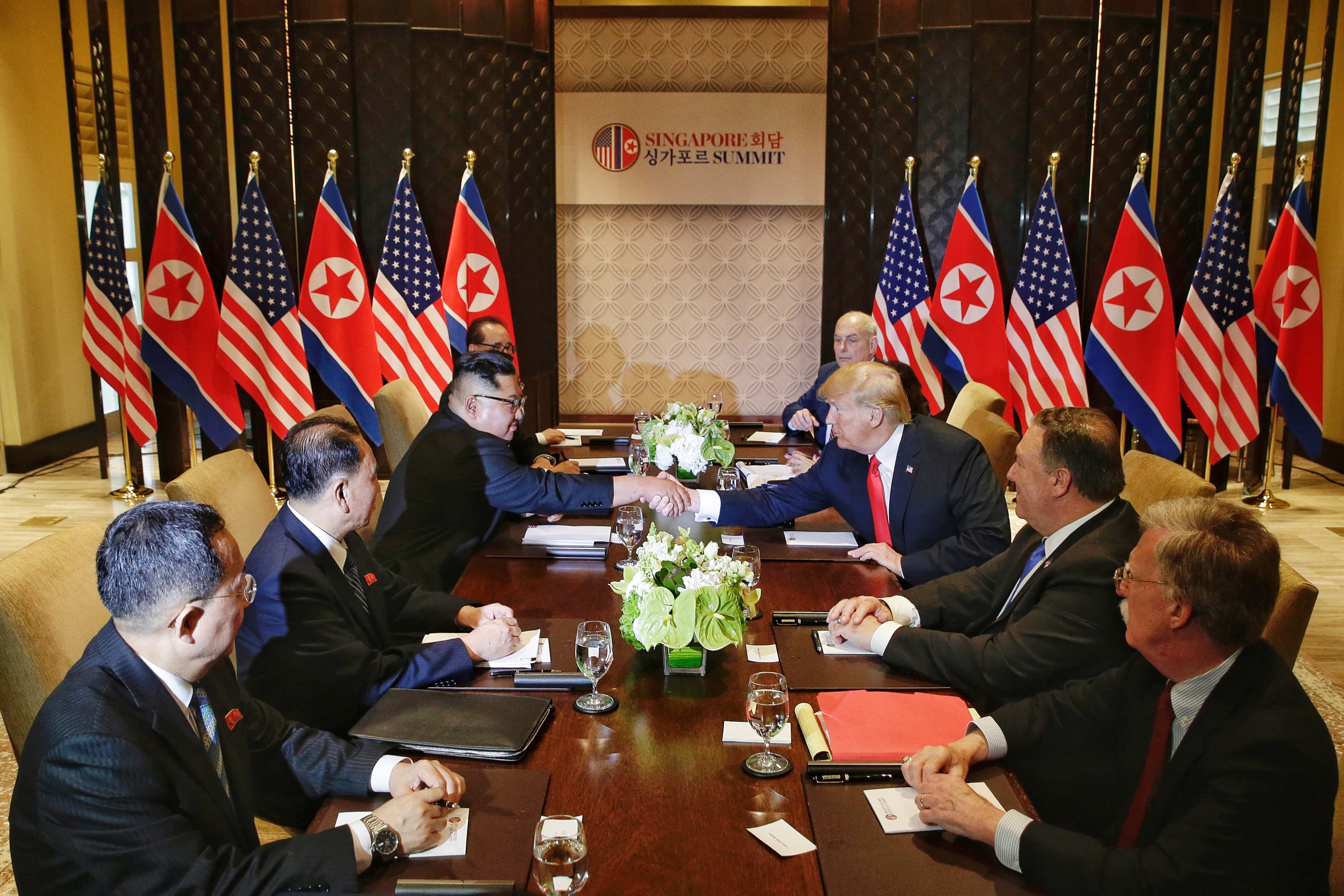 U.S. President Trump Meets North Korean Leader Kim Jong-un During Landmark Summit In Singapore