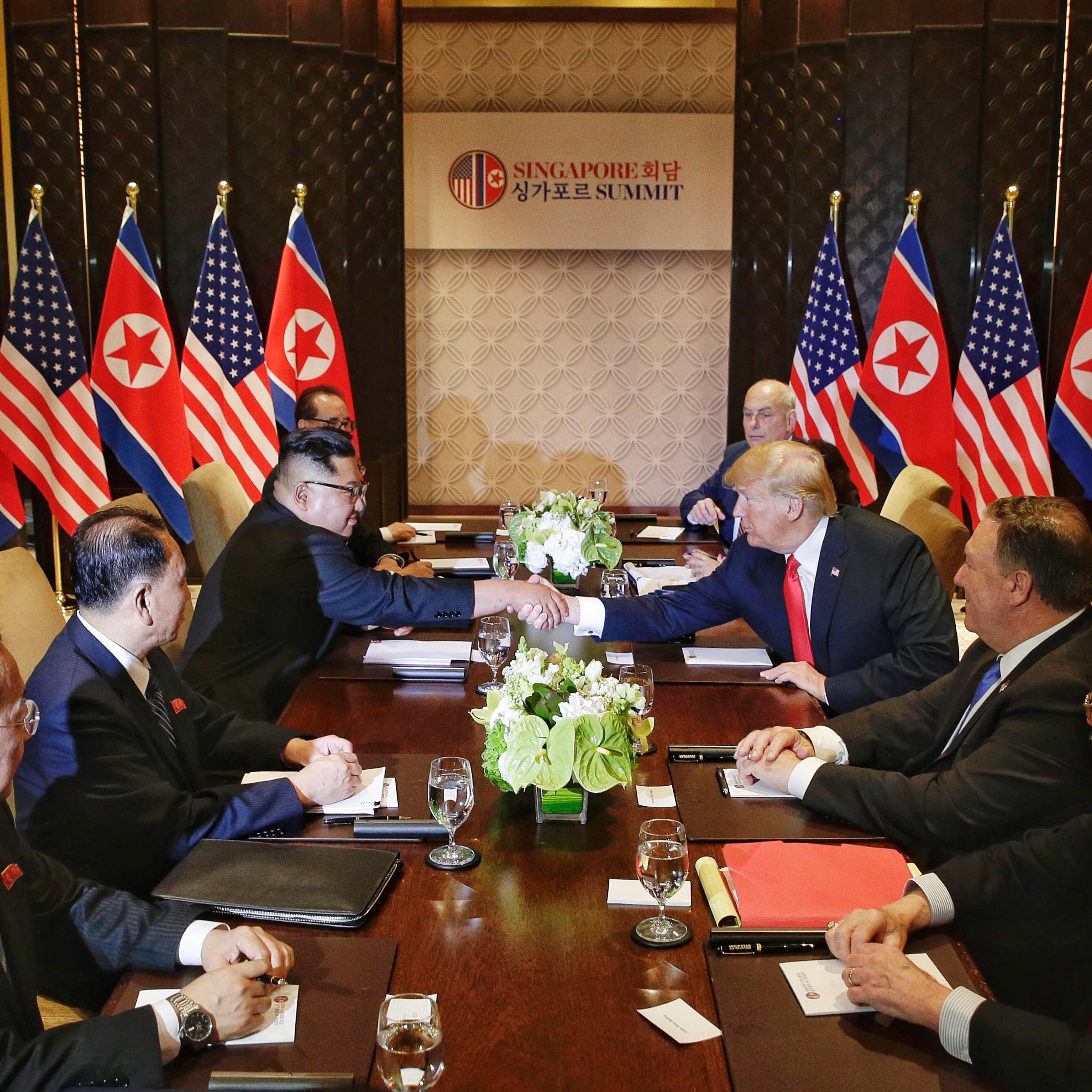 U.S. President Trump Meets North Korean Leader Kim Jong-un During Landmark Summit In Singapore