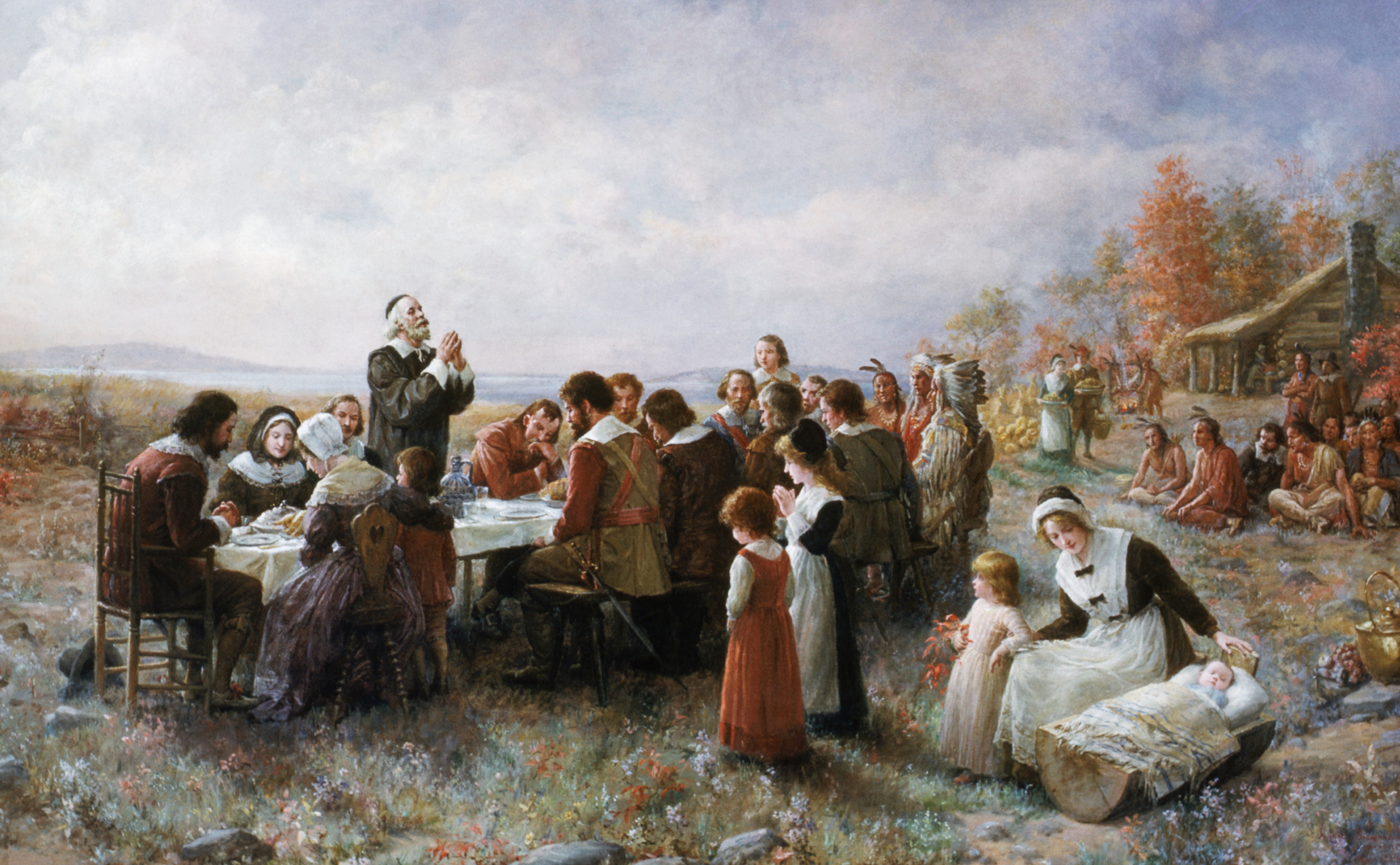 The First Thanksgiving by Jennie Augusta Brownscombe
