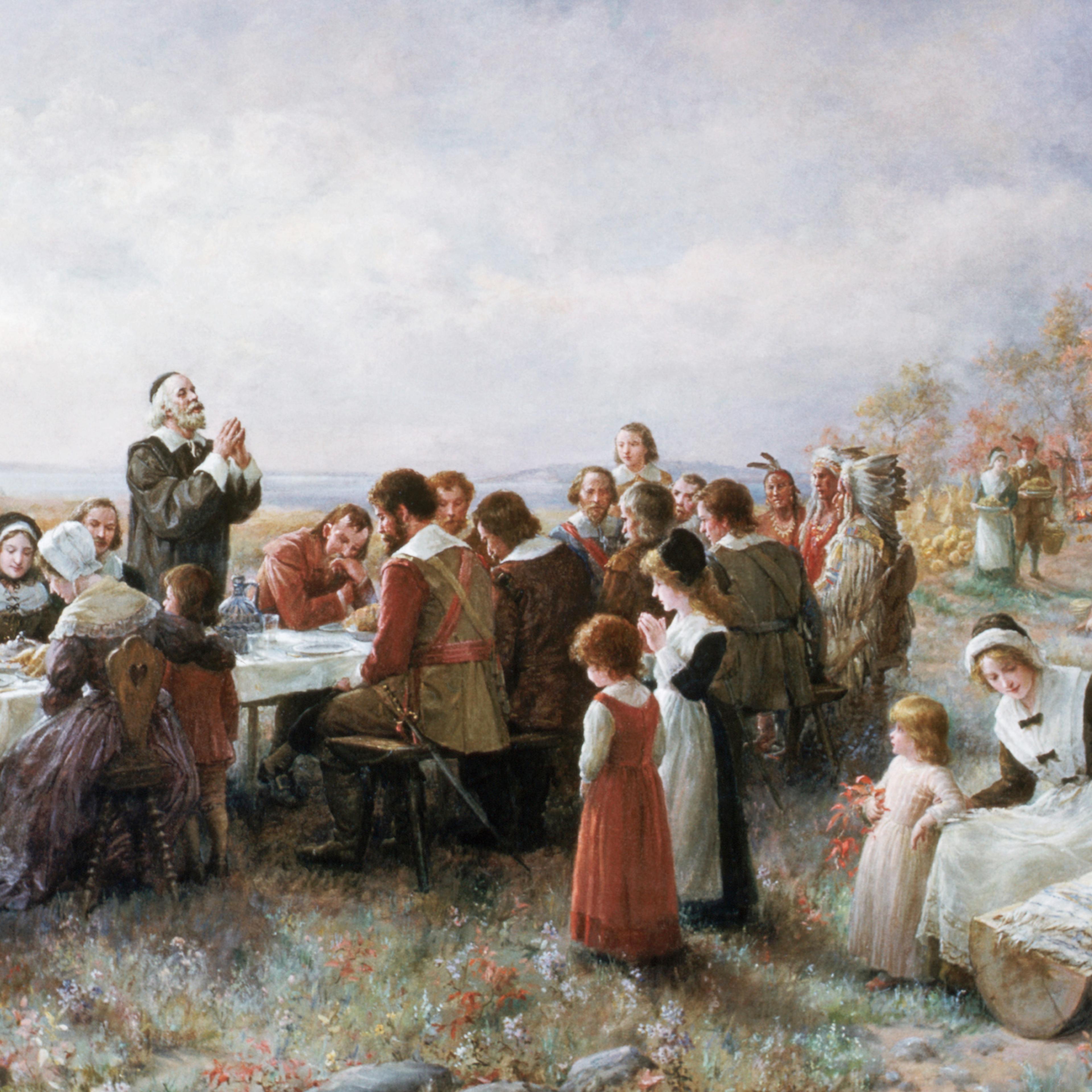 The First Thanksgiving by Jennie Augusta Brownscombe