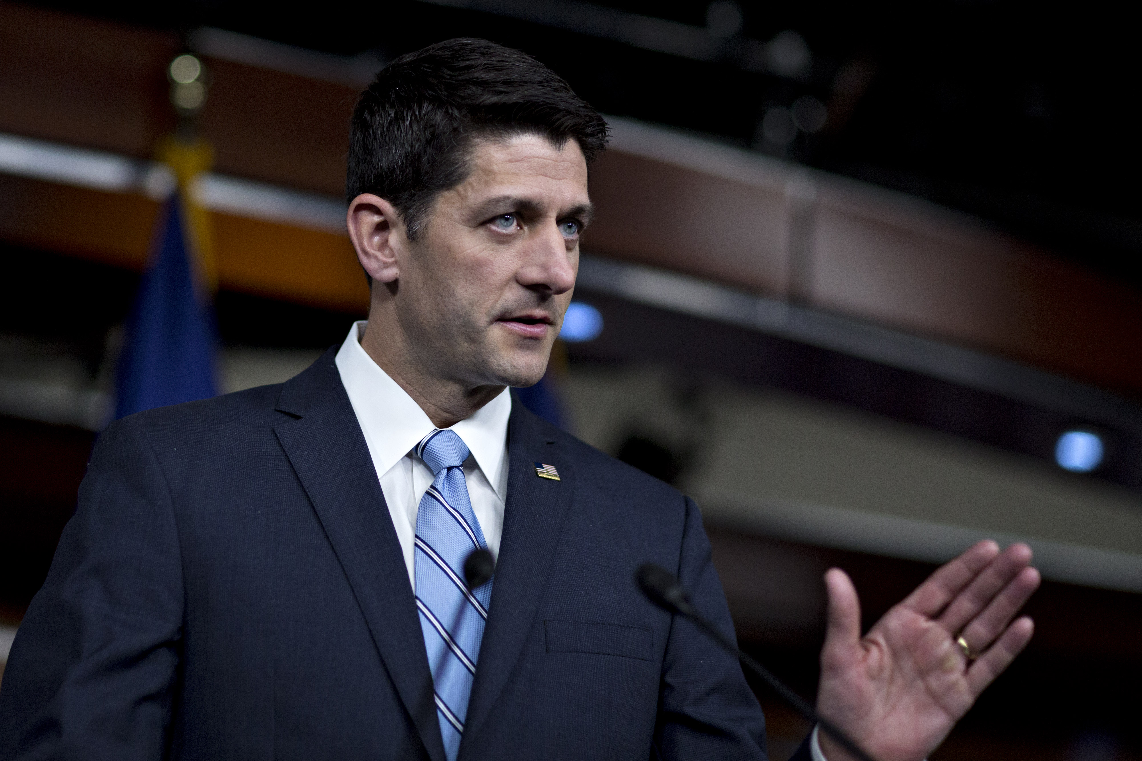 U.S. House Speaker Paul Ryan, a Republican from Wisconsin, speaks during a news conference in Washington, D.C. on May 26, 2016.