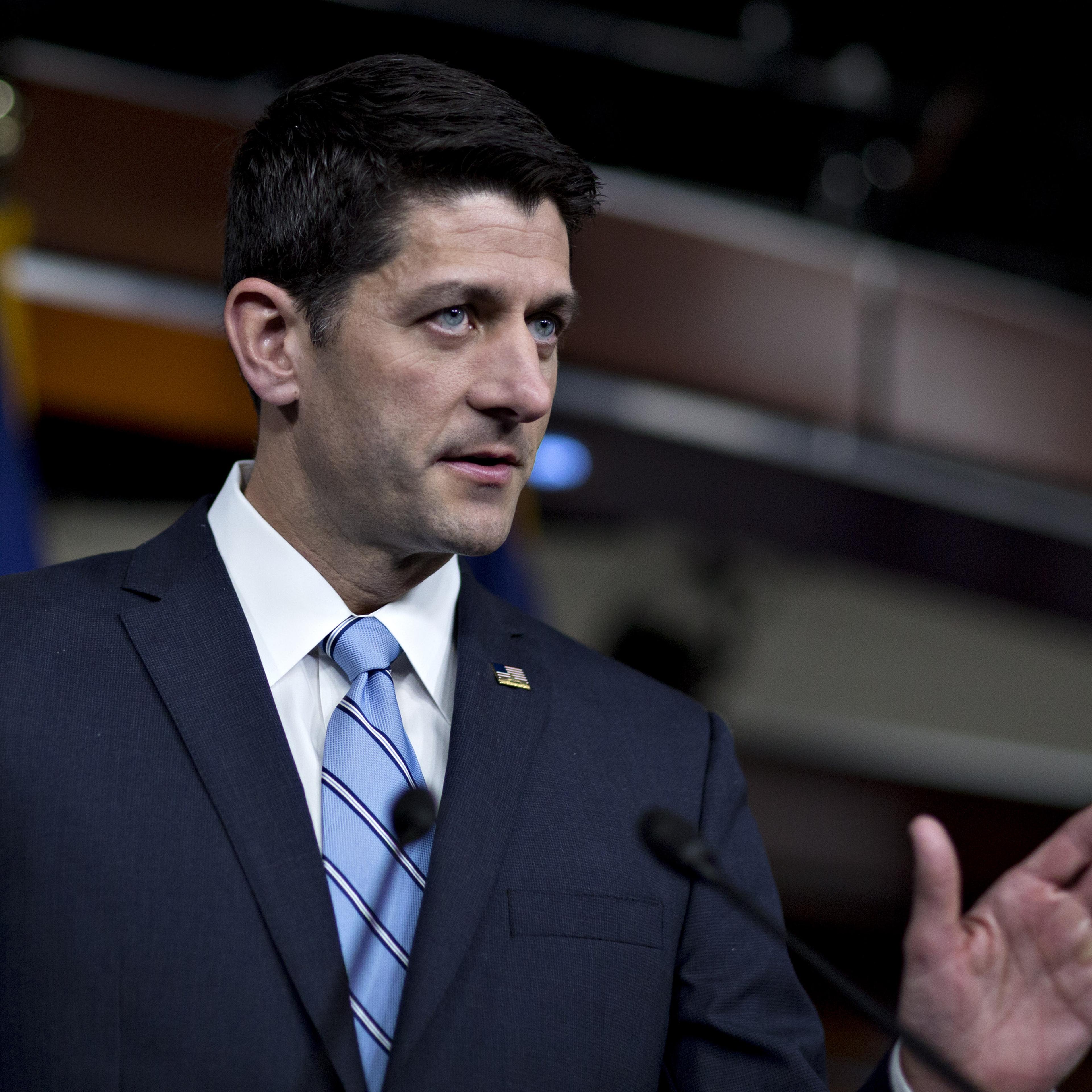 U.S. House Speaker Paul Ryan, a Republican from Wisconsin, speaks during a news conference in Washington, D.C. on May 26, 2016.