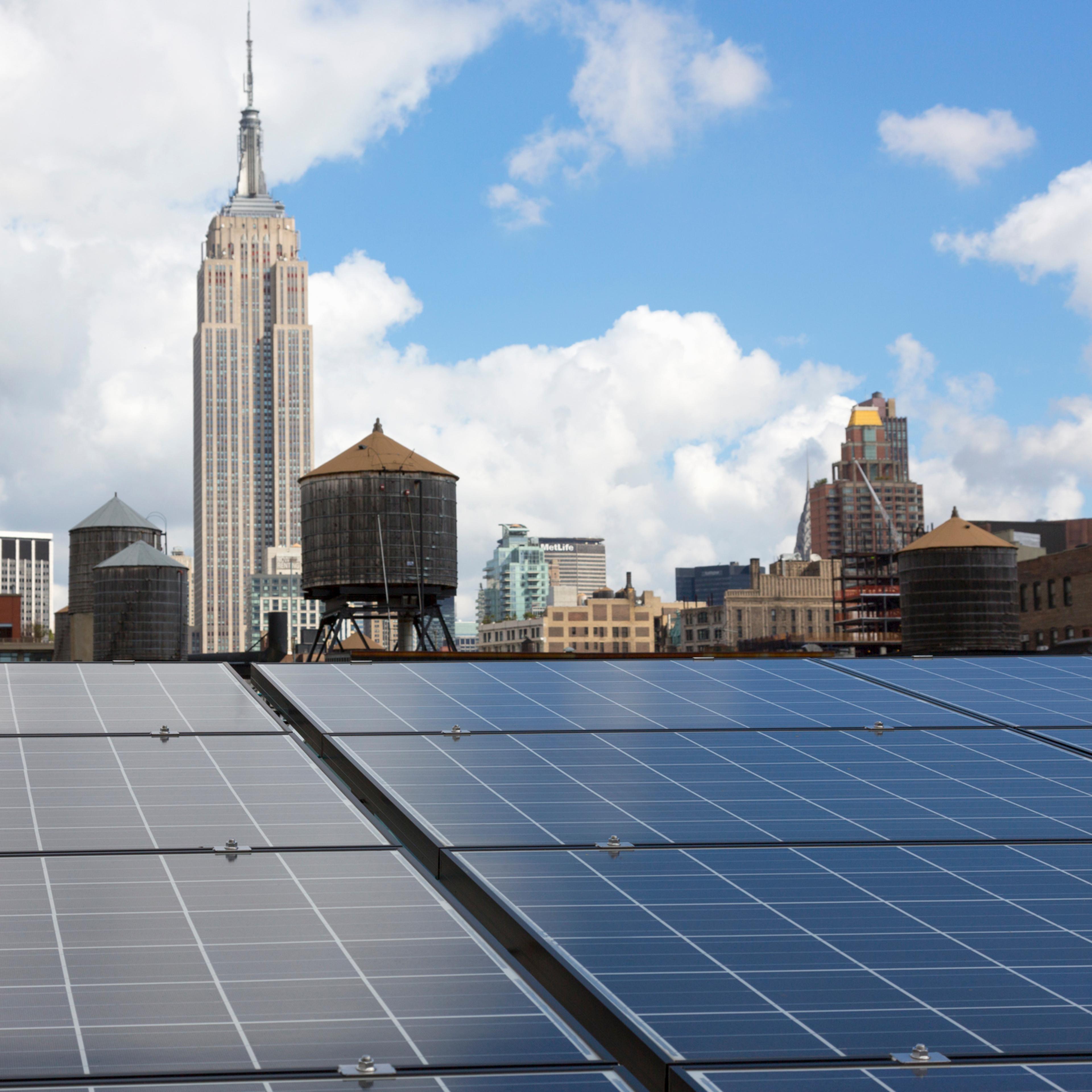 solar panels empire state building new yor