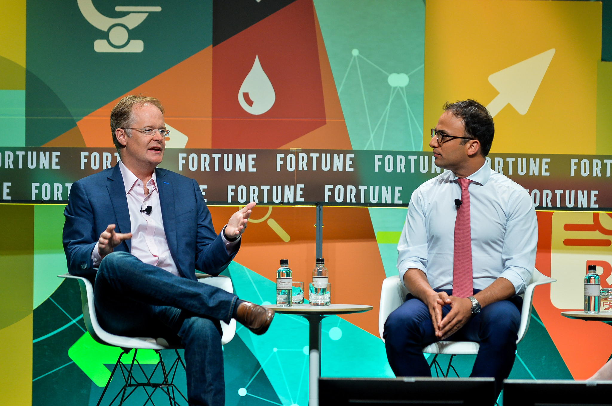 Hill Ferguson (left) and Yonatan Adiri discuss digital health care at Fortune's Brainstorm Health conference.