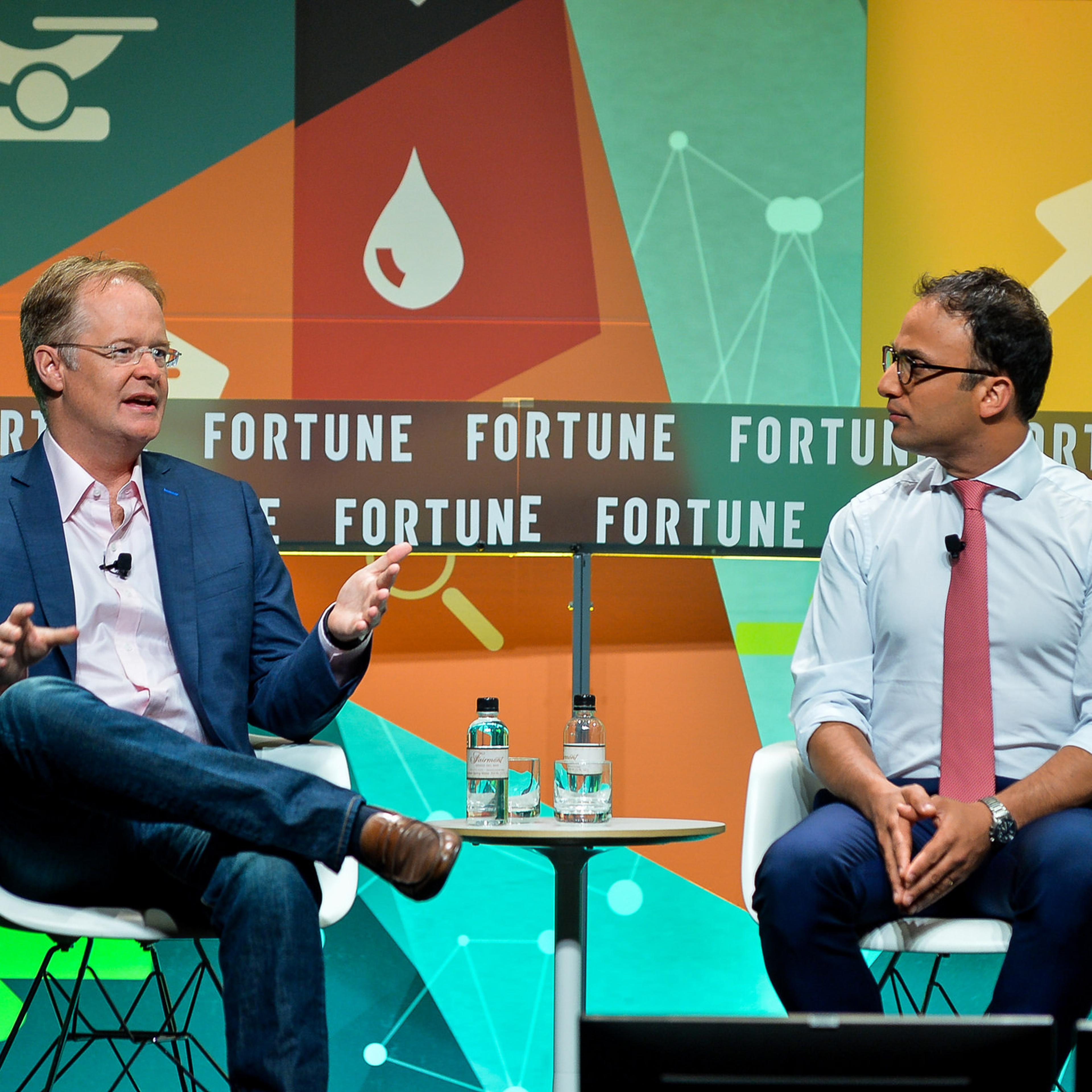 Hill Ferguson (left) and Yonatan Adiri discuss digital health care at Fortune's Brainstorm Health conference.