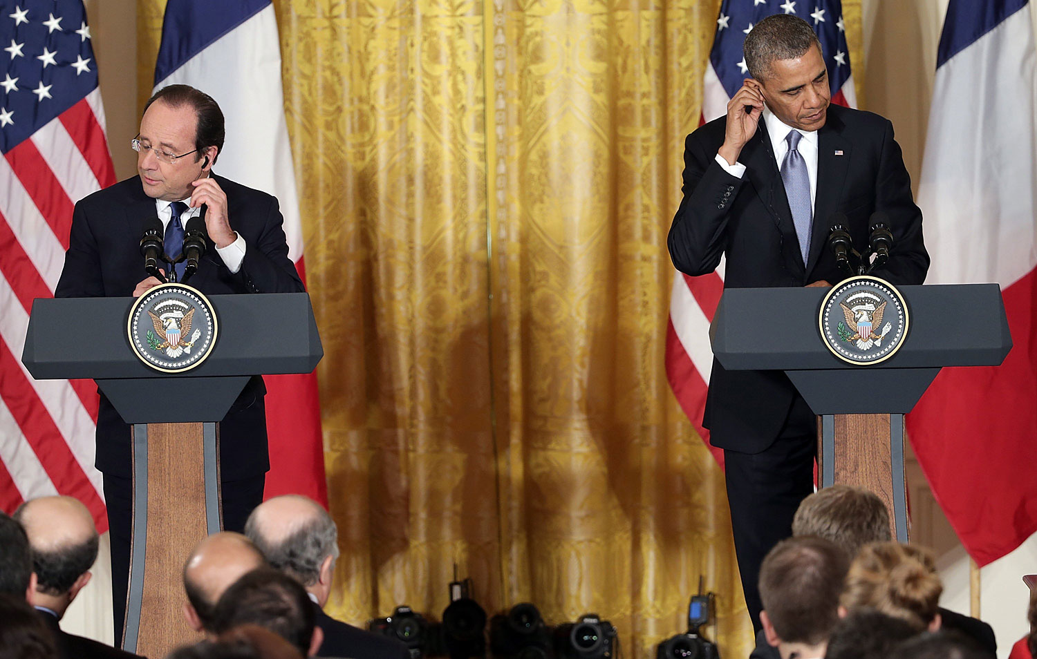 President Obama And President Hollande Hold Joint News Conference In The East Room