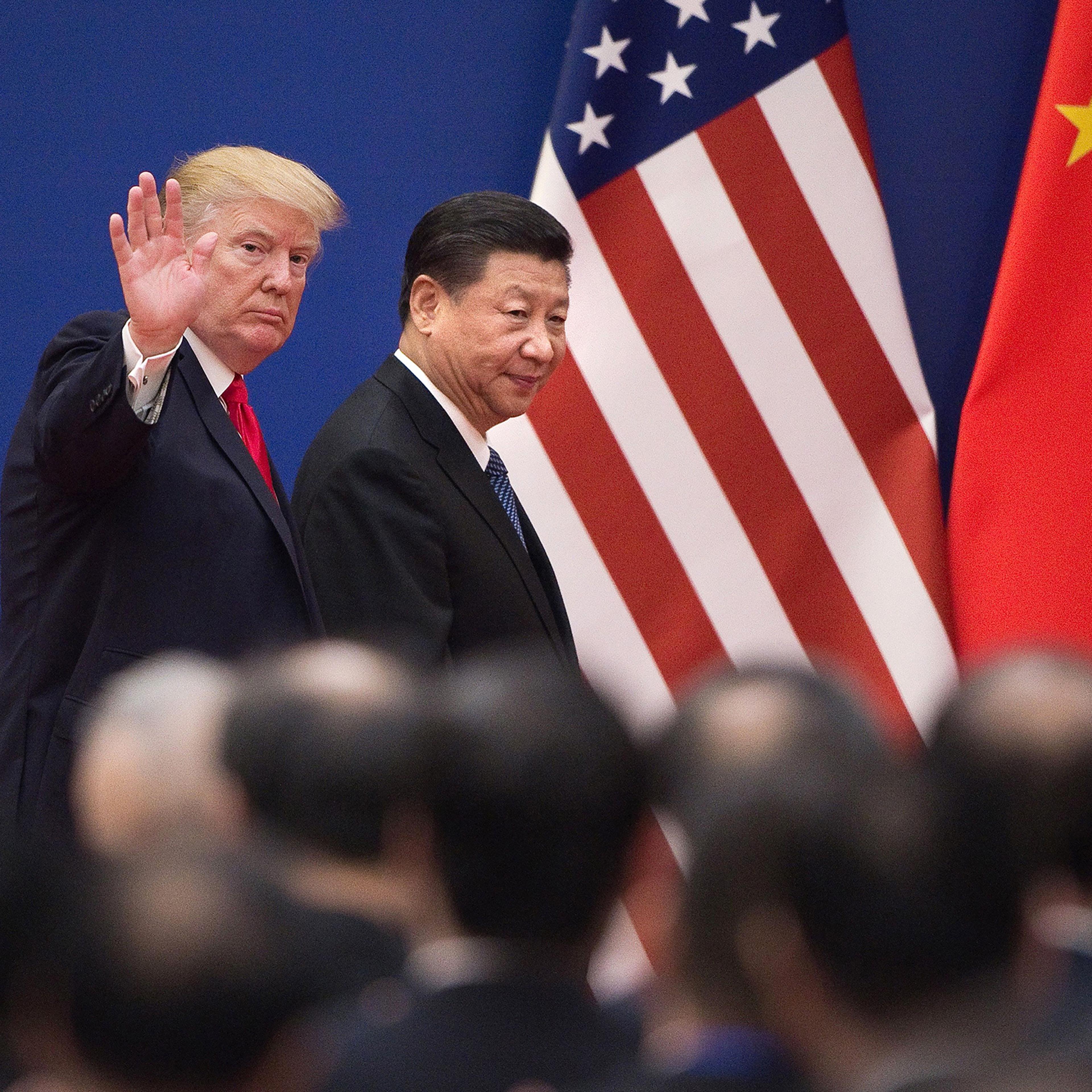 President Donald Trump and China's President Xi Jinping at the Great Hall of the People in Beijing on Nov. 9, 2017.